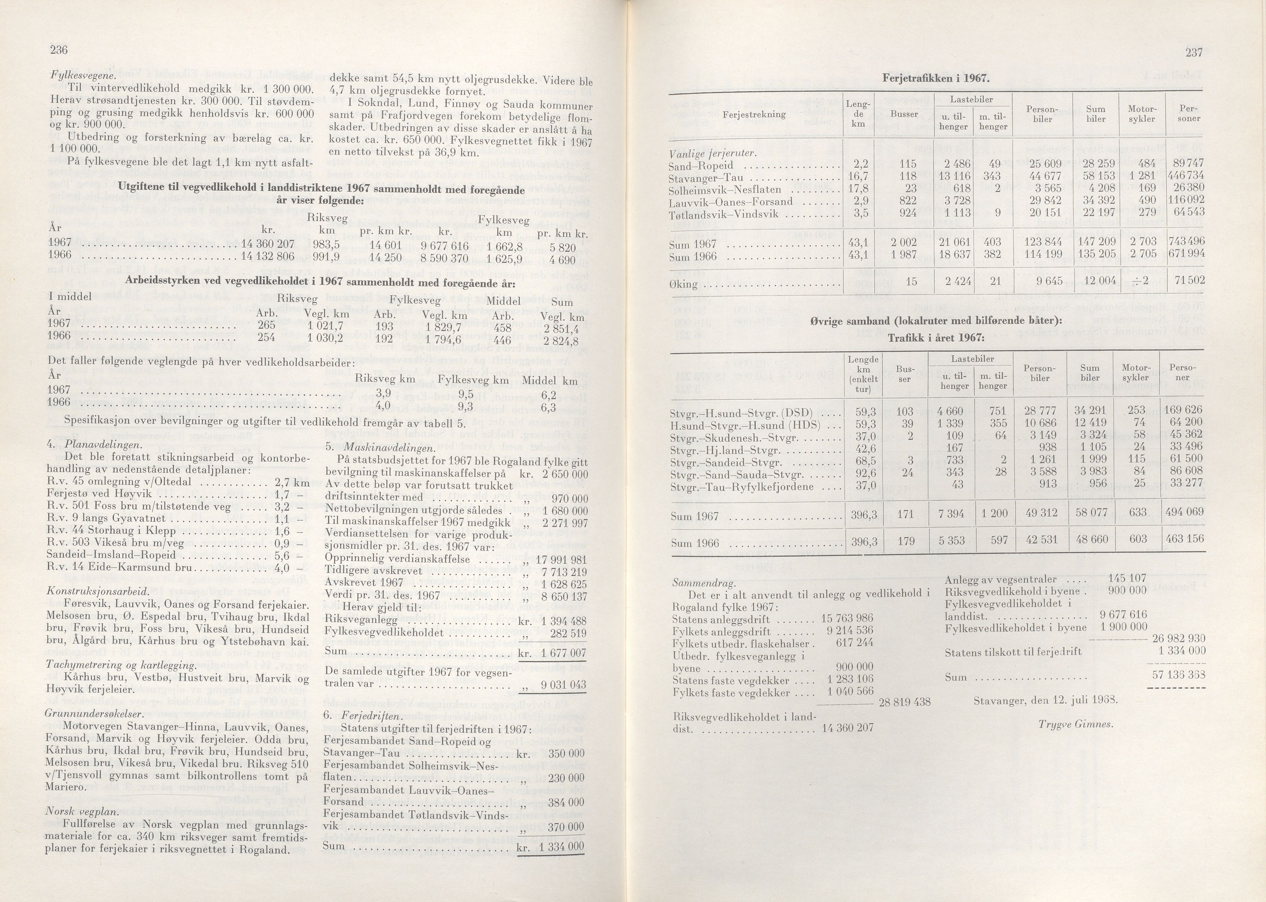 Rogaland fylkeskommune - Fylkesrådmannen , IKAR/A-900/A/Aa/Aaa/L0088: Møtebok , 1968, p. 236-237