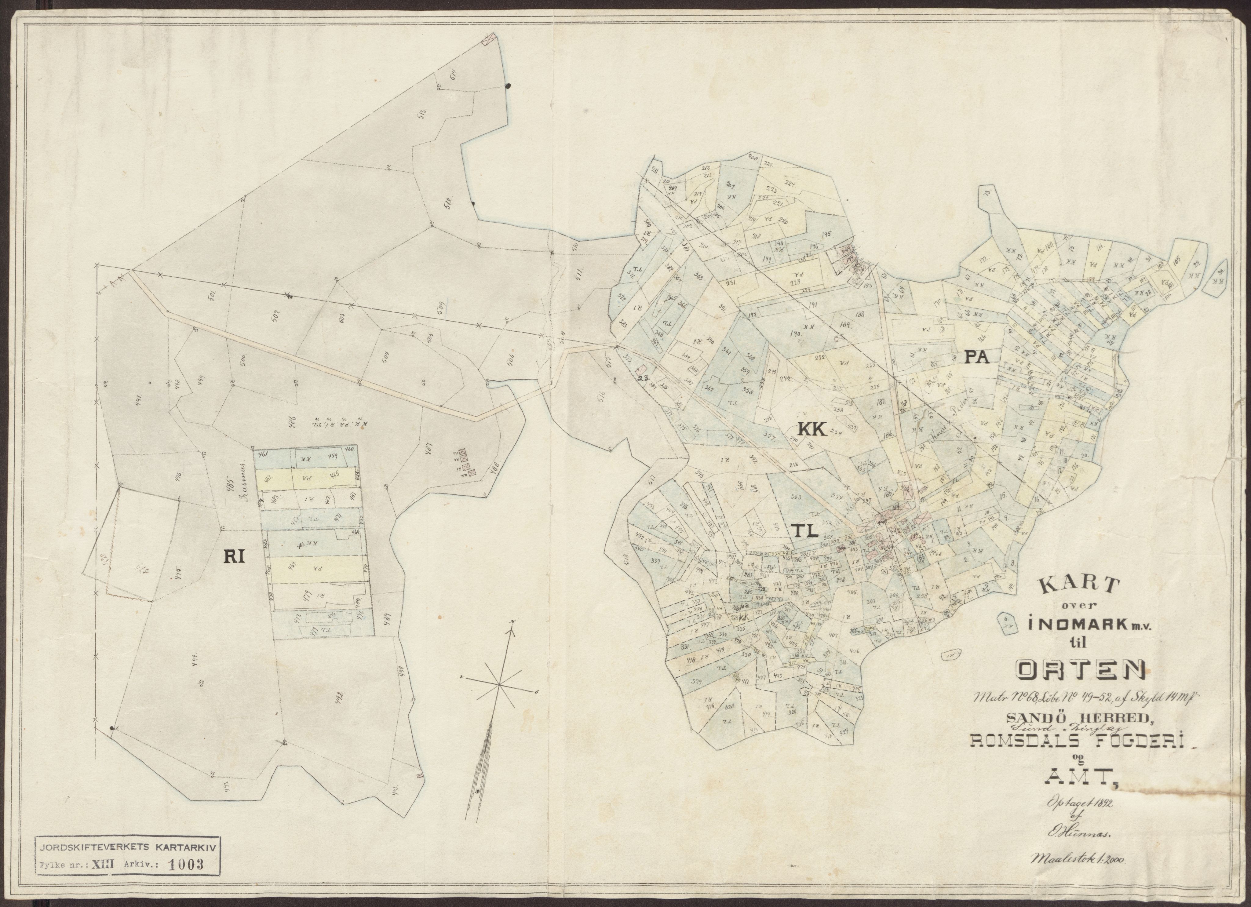 Jordskifteverkets kartarkiv, AV/RA-S-3929/T, 1859-1988, p. 1201