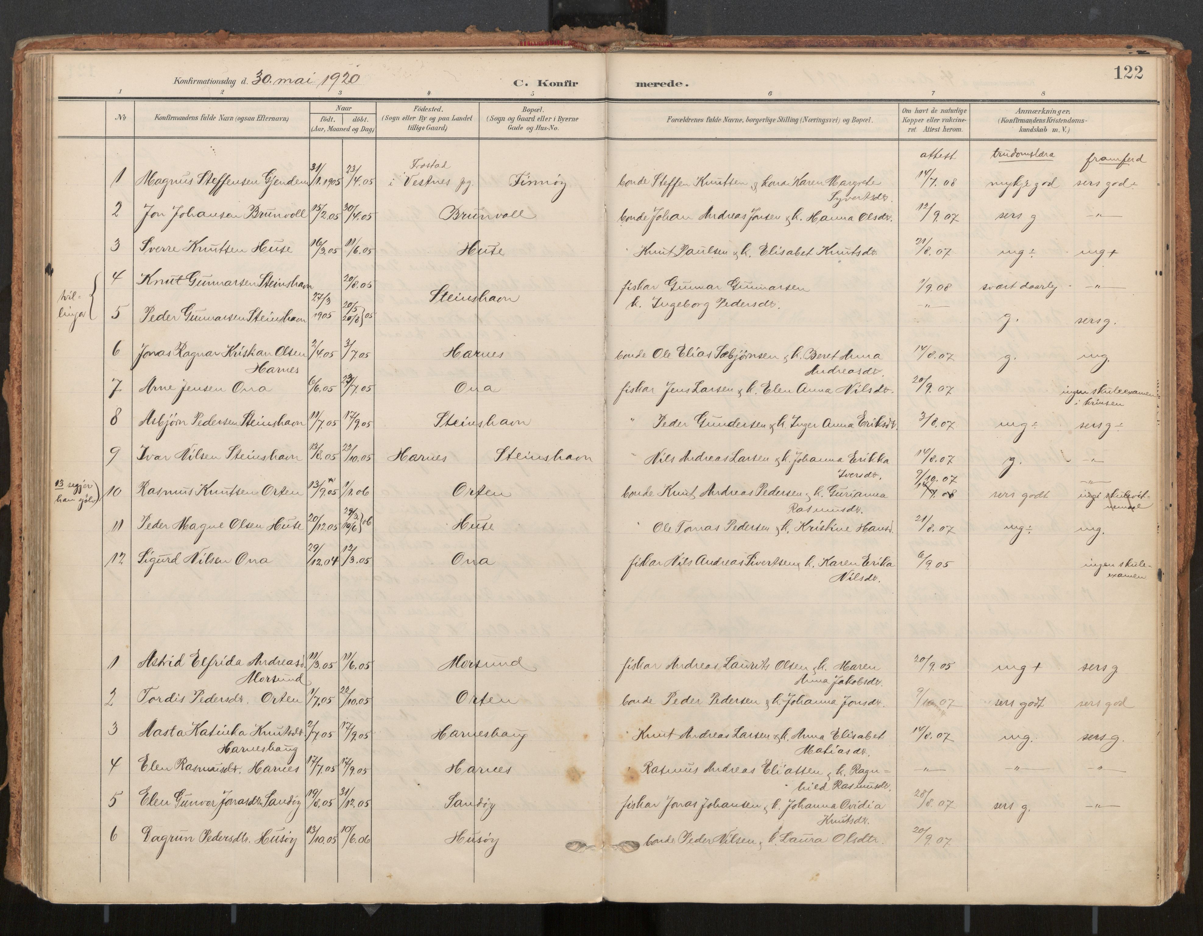 Ministerialprotokoller, klokkerbøker og fødselsregistre - Møre og Romsdal, AV/SAT-A-1454/561/L0730: Parish register (official) no. 561A04, 1901-1929, p. 122