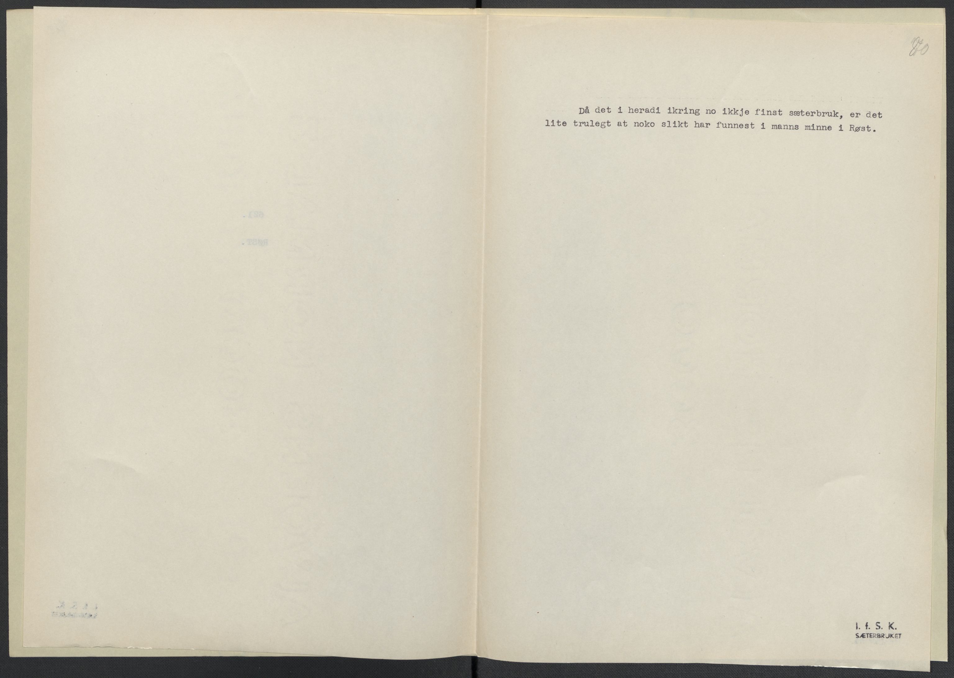 Instituttet for sammenlignende kulturforskning, RA/PA-0424/F/Fc/L0016/0003: Eske B16: / Nordland (perm XLVIII), 1932-1937, p. 80