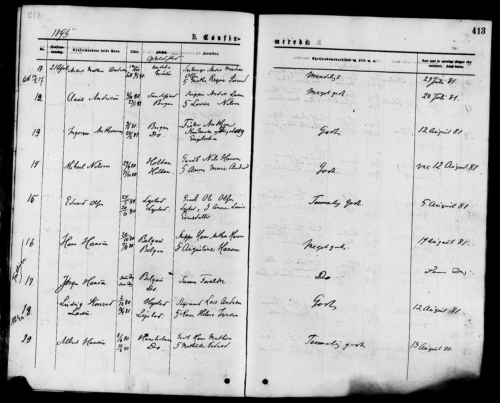 Sandar kirkebøker, AV/SAKO-A-243/F/Fa/L0010: Parish register (official) no. 10, 1872-1882, p. 413