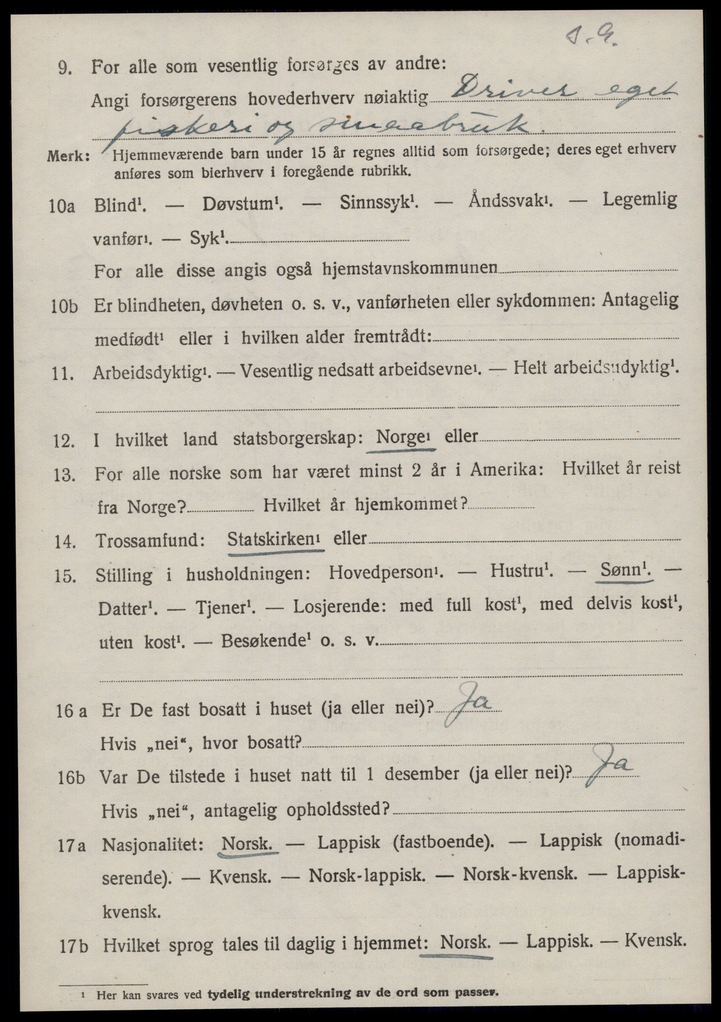 SAT, 1920 census for Å, 1920, p. 5391