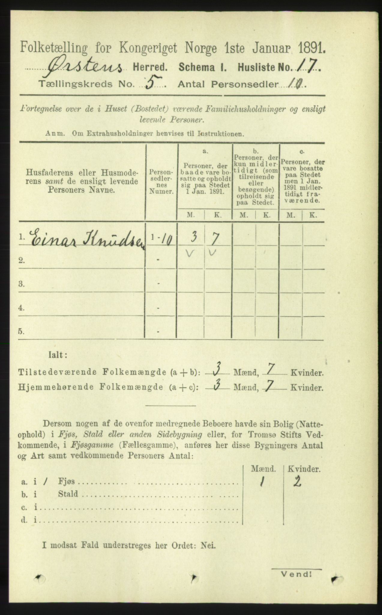 RA, 1891 census for 1520 Ørsta, 1891, p. 2206