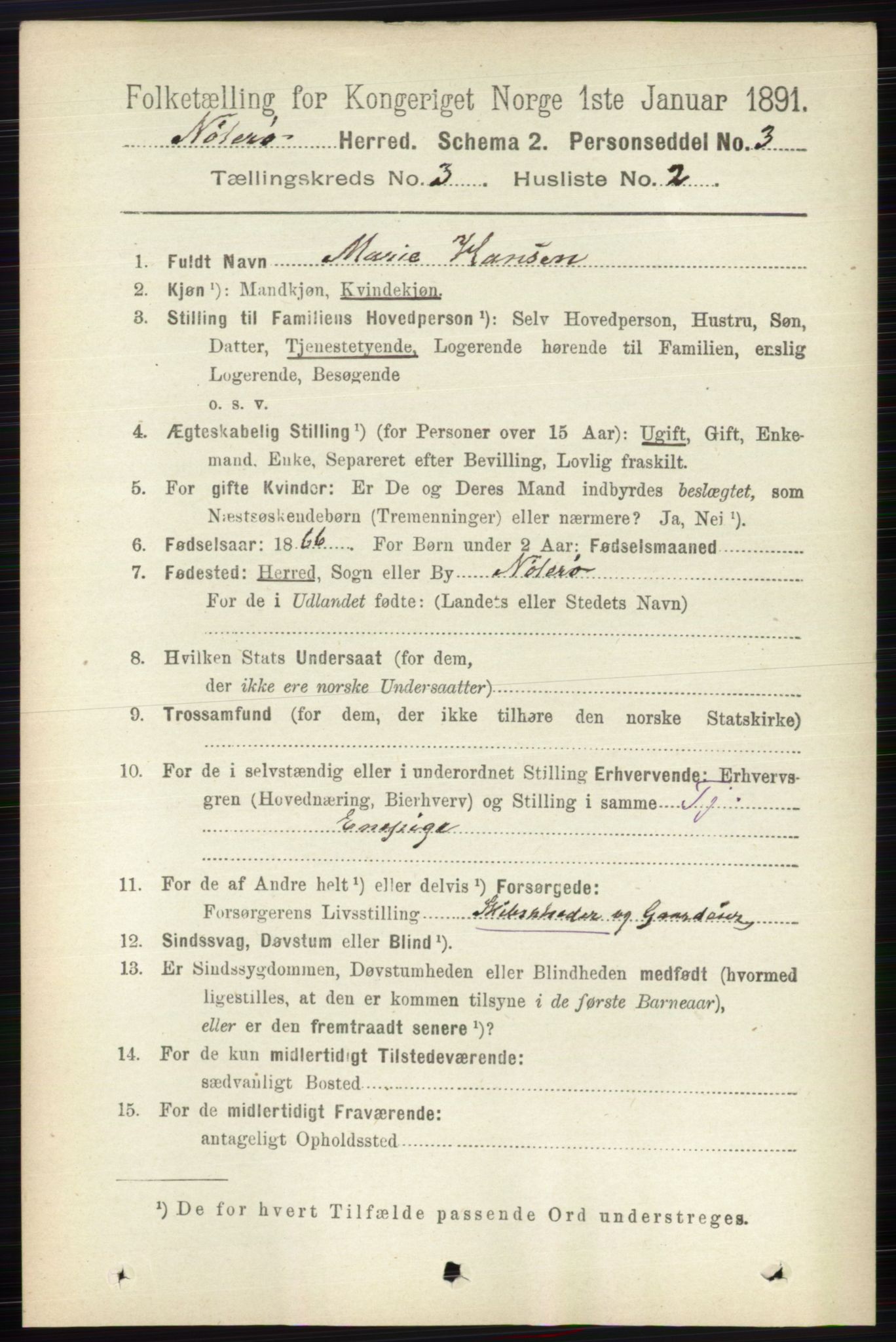 RA, 1891 census for 0722 Nøtterøy, 1891, p. 1552