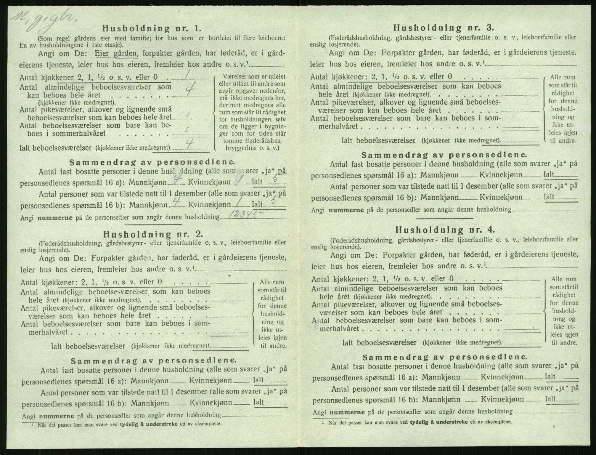 SAK, 1920 census for Øyestad, 1920, p. 1725