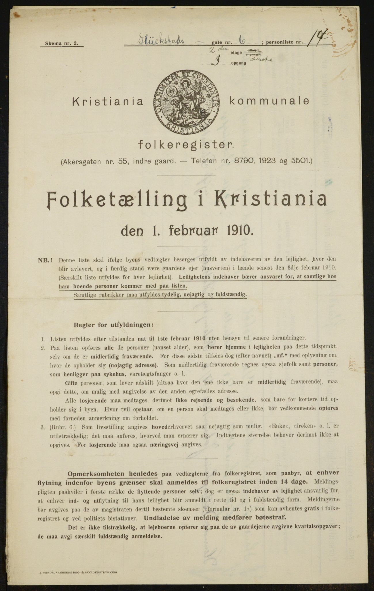 OBA, Municipal Census 1910 for Kristiania, 1910, p. 28052