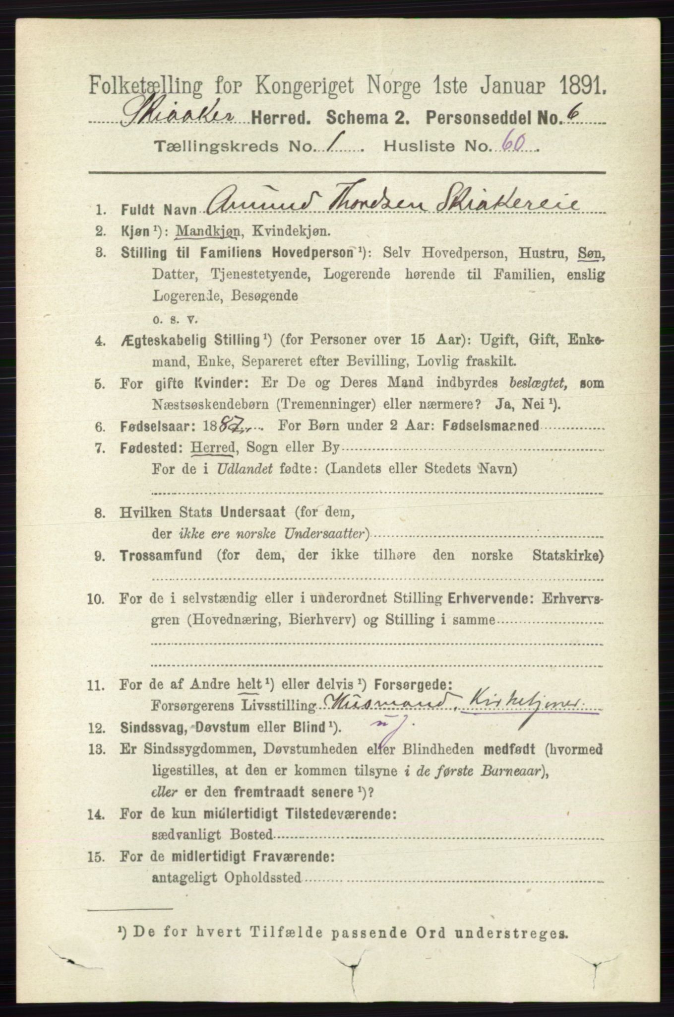 RA, 1891 census for 0513 Skjåk, 1891, p. 466