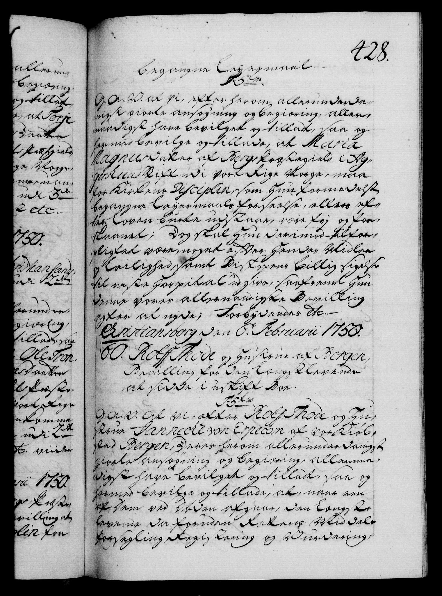 Danske Kanselli 1572-1799, AV/RA-EA-3023/F/Fc/Fca/Fcaa/L0036: Norske registre, 1749-1750, p. 428a