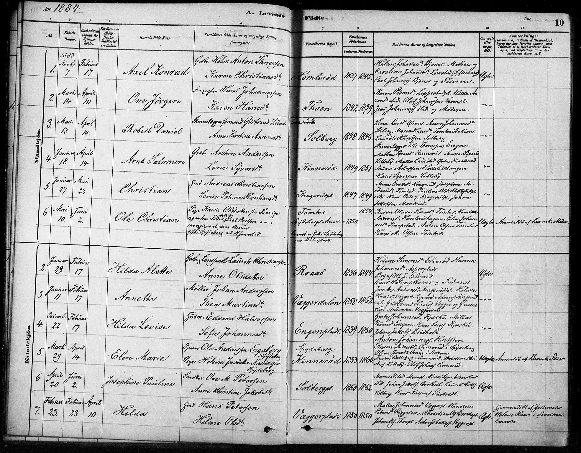 Hobøl prestekontor Kirkebøker, AV/SAO-A-2002/F/Fb/L0001: Parish register (official) no. II 1, 1878-1904, p. 10