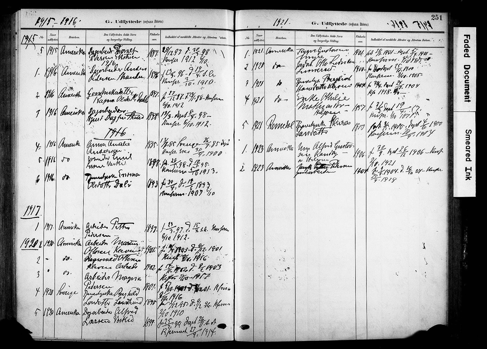 Nes prestekontor, Hedmark, AV/SAH-PREST-020/K/Ka/L0014: Parish register (official) no. 14, 1906-1929, p. 251