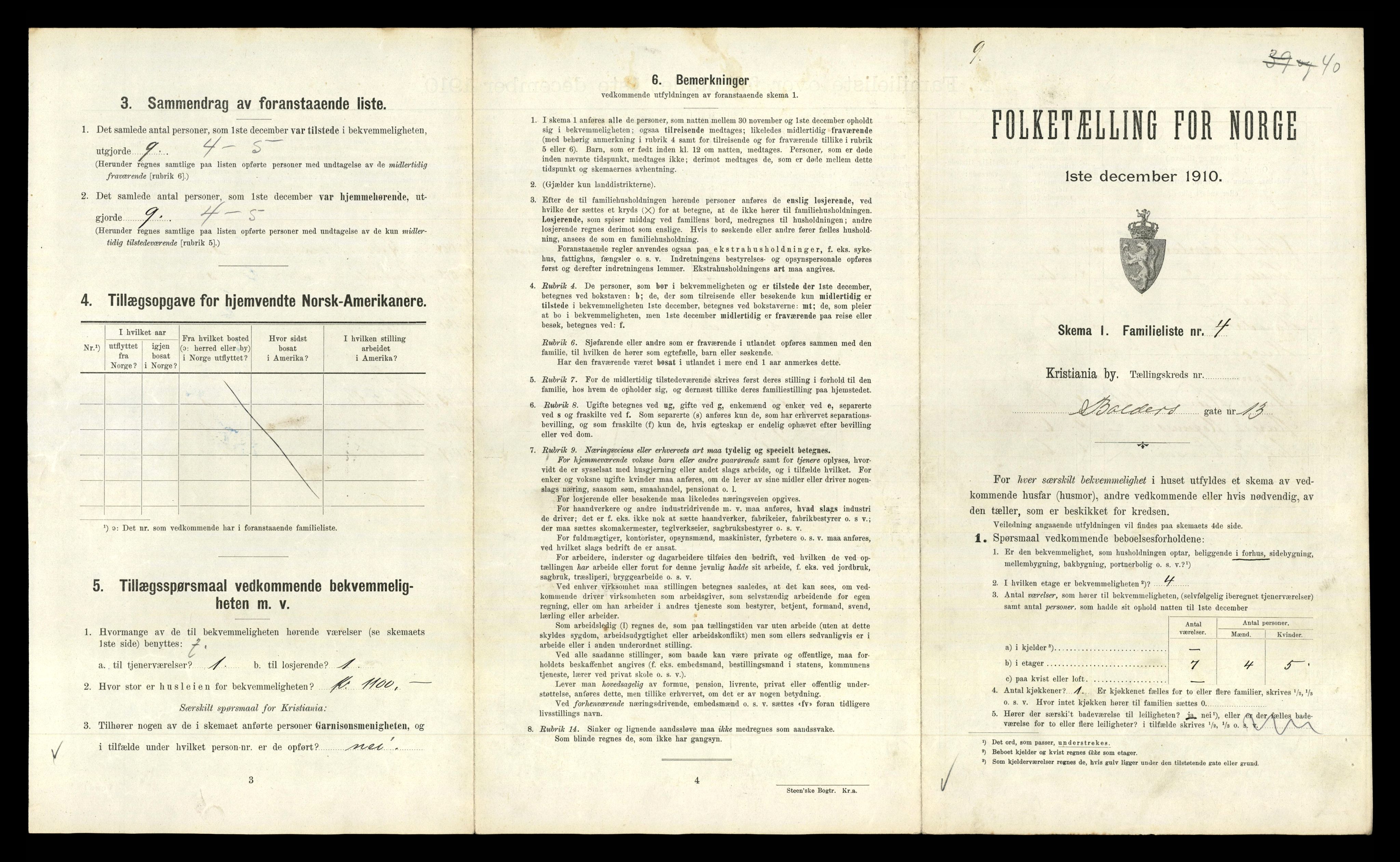 RA, 1910 census for Kristiania, 1910, p. 4457