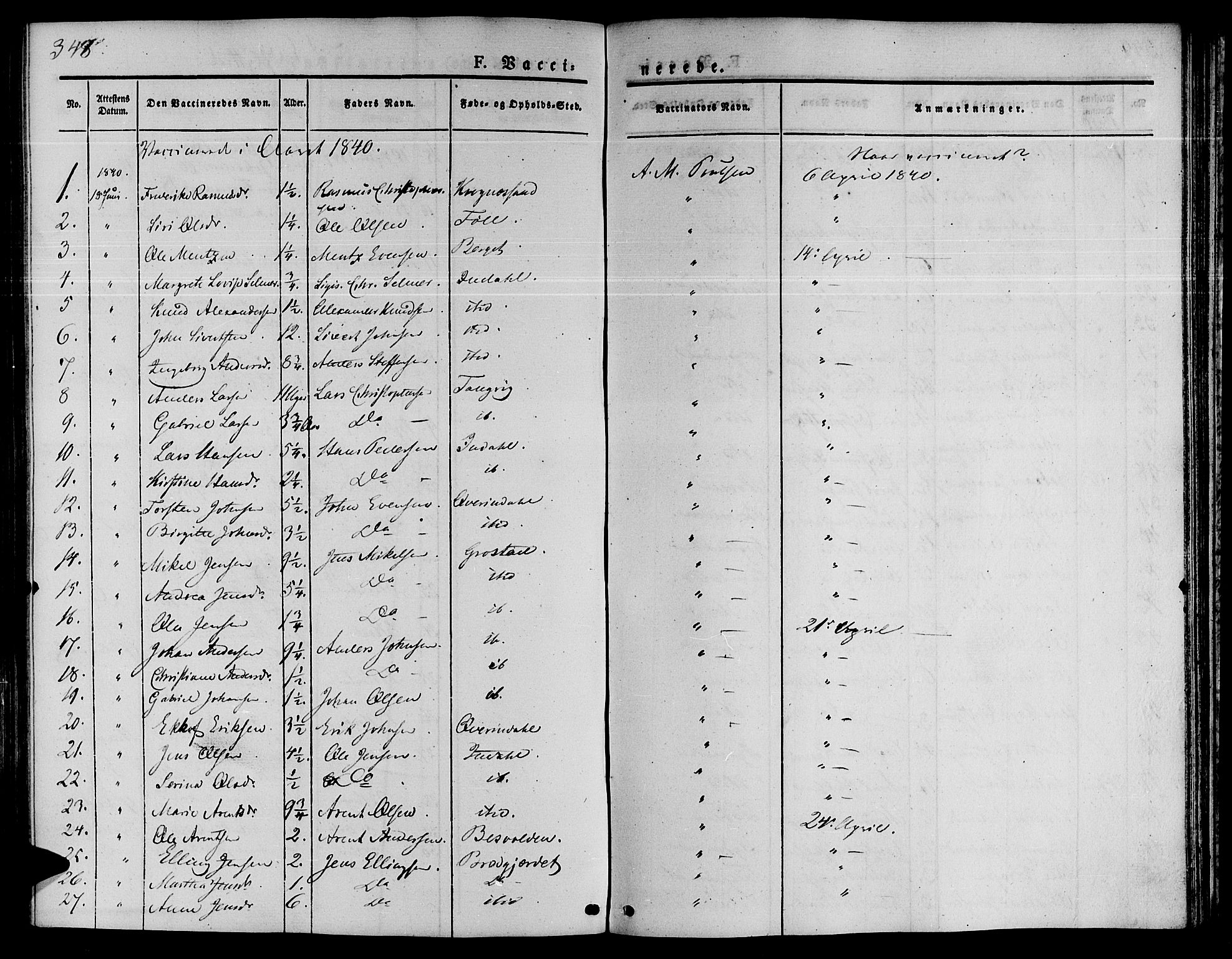 Ministerialprotokoller, klokkerbøker og fødselsregistre - Sør-Trøndelag, AV/SAT-A-1456/646/L0610: Parish register (official) no. 646A08, 1837-1847, p. 348