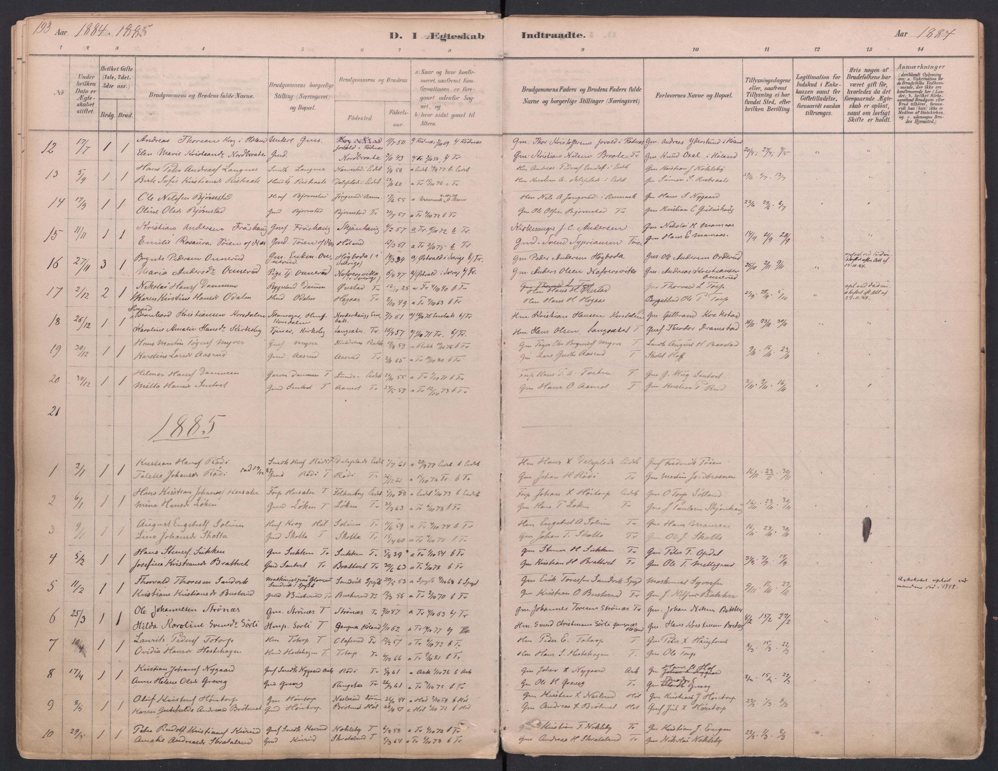 Trøgstad prestekontor Kirkebøker, SAO/A-10925/F/Fa/L0010: Parish register (official) no. I 10, 1878-1898, p. 193