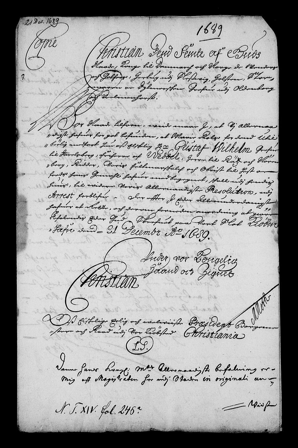 Stattholderembetet 1572-1771, AV/RA-EA-2870/Af/L0003: Avskrifter av vedlegg til originale supplikker, nummerert i samsvar med supplikkbøkene, 1689-1691, p. 78