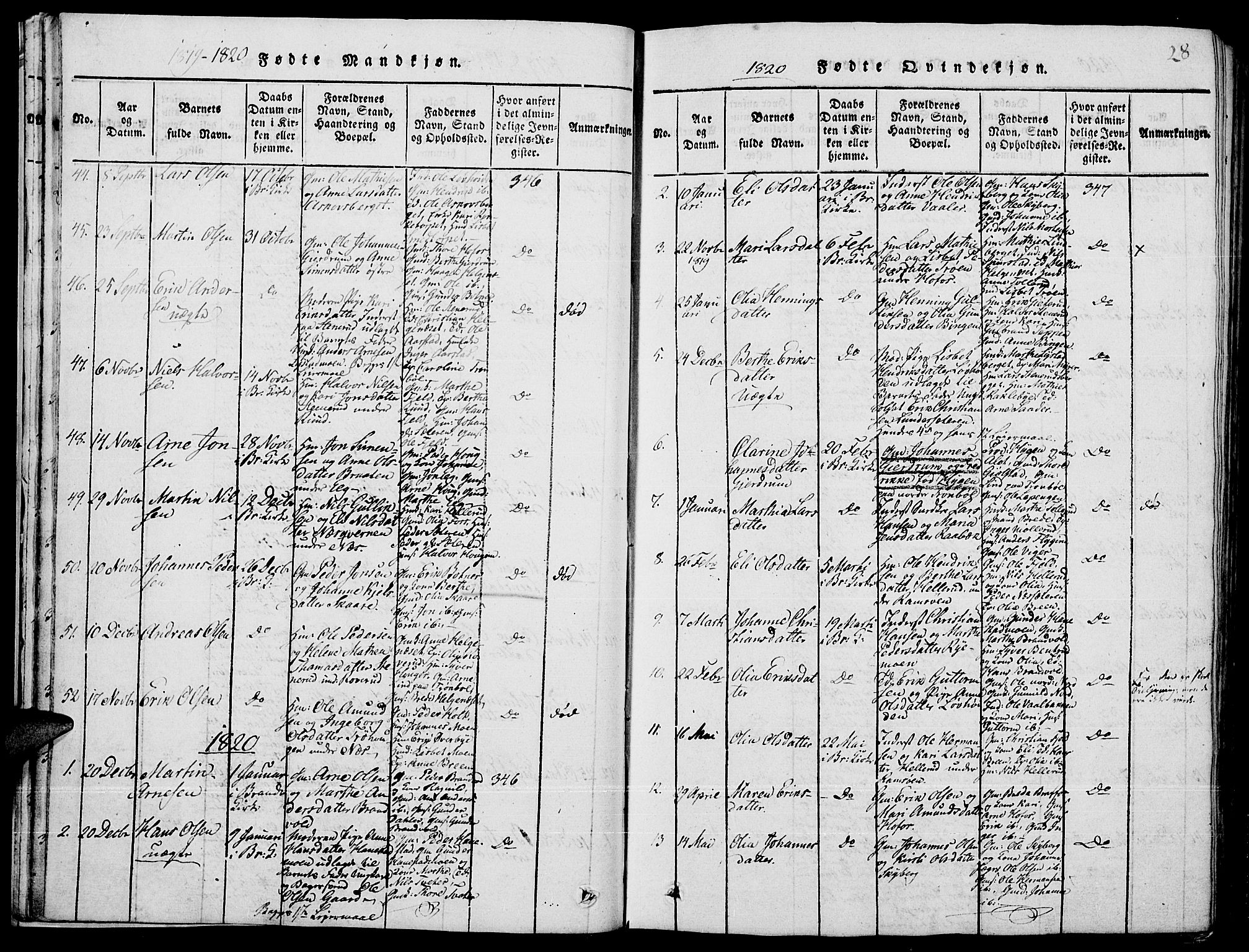 Grue prestekontor, AV/SAH-PREST-036/H/Ha/Hab/L0001: Parish register (copy) no. 1, 1814-1841, p. 28