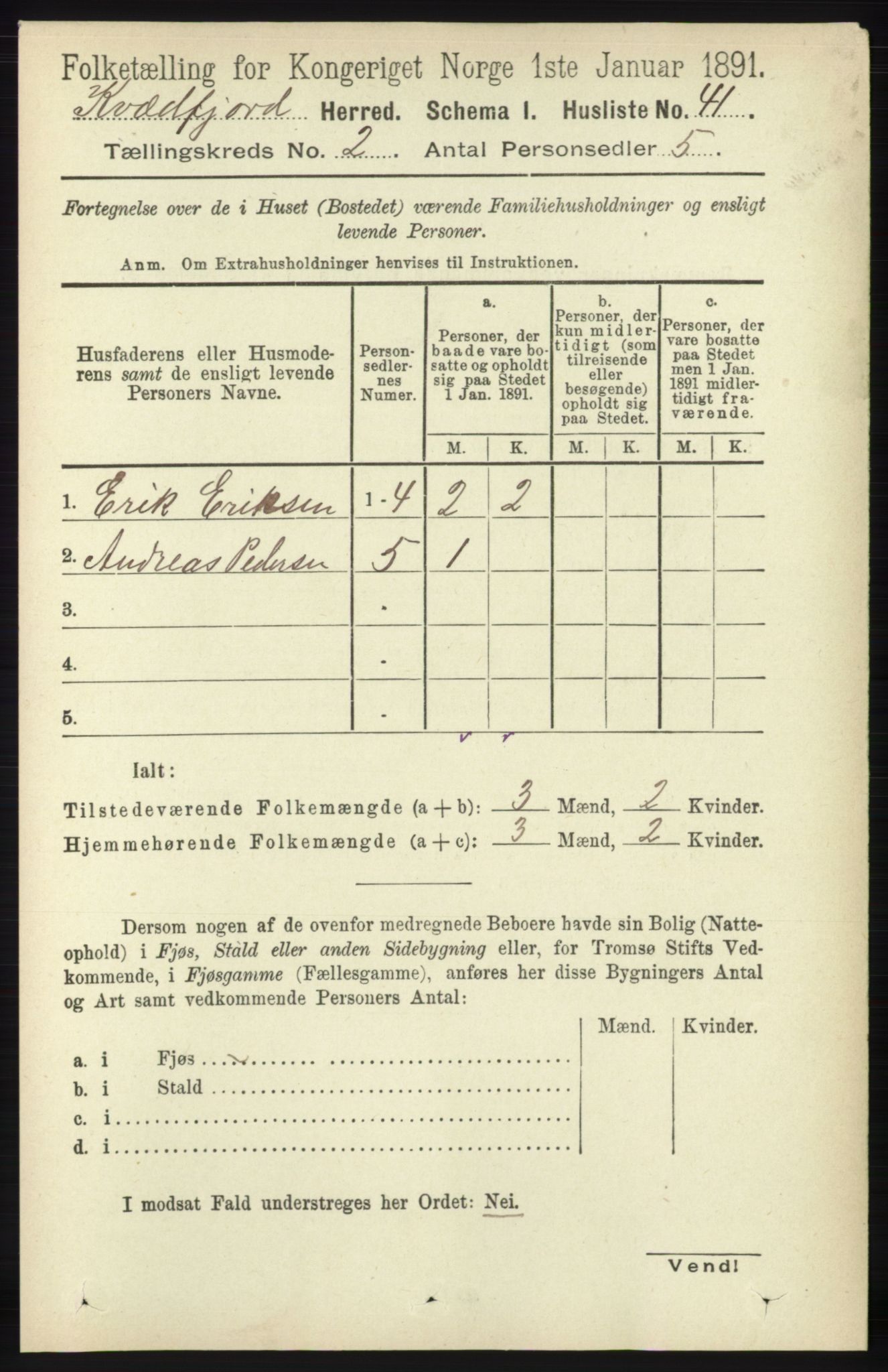 RA, 1891 census for 1911 Kvæfjord, 1891, p. 668