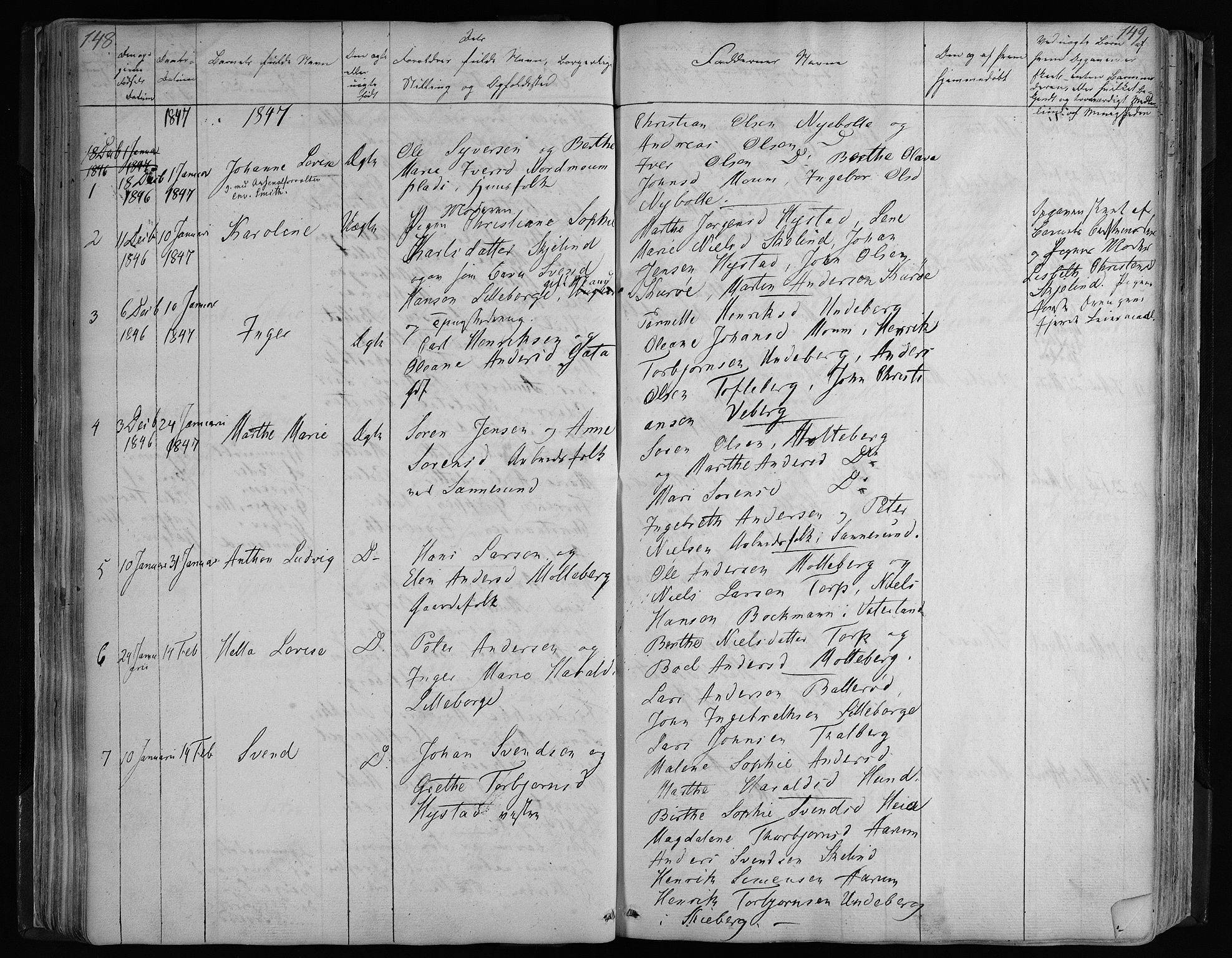 Borge prestekontor Kirkebøker, AV/SAO-A-10903/F/Fa/L0004: Parish register (official) no. I 4, 1836-1848, p. 148-149