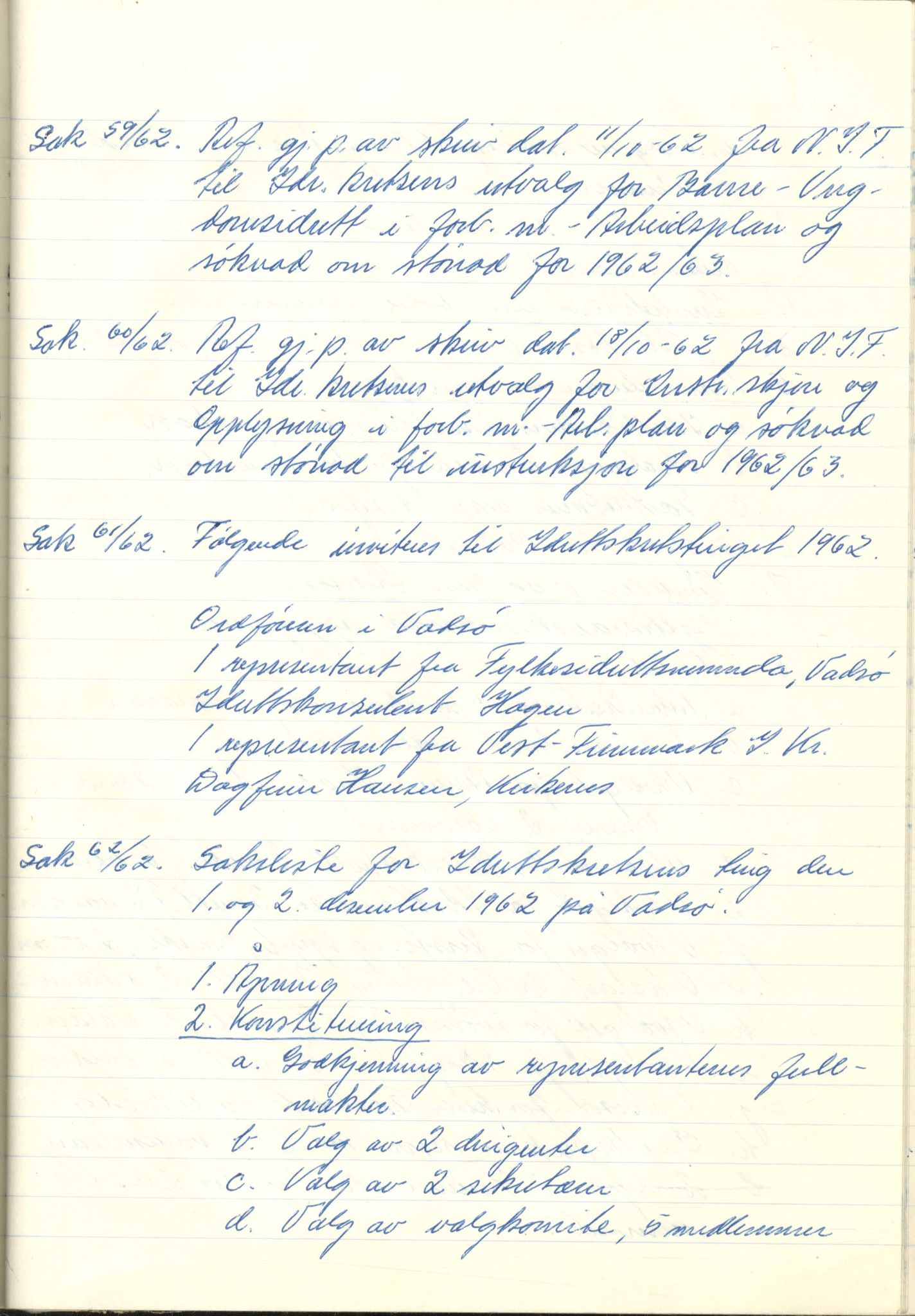 Aust-Finnmark Idrettskrets , FMFB/A-1041/A/L0005: Møteprotokoll for styre, ting og arbeidsutvalg, 1958-1963, p. 170