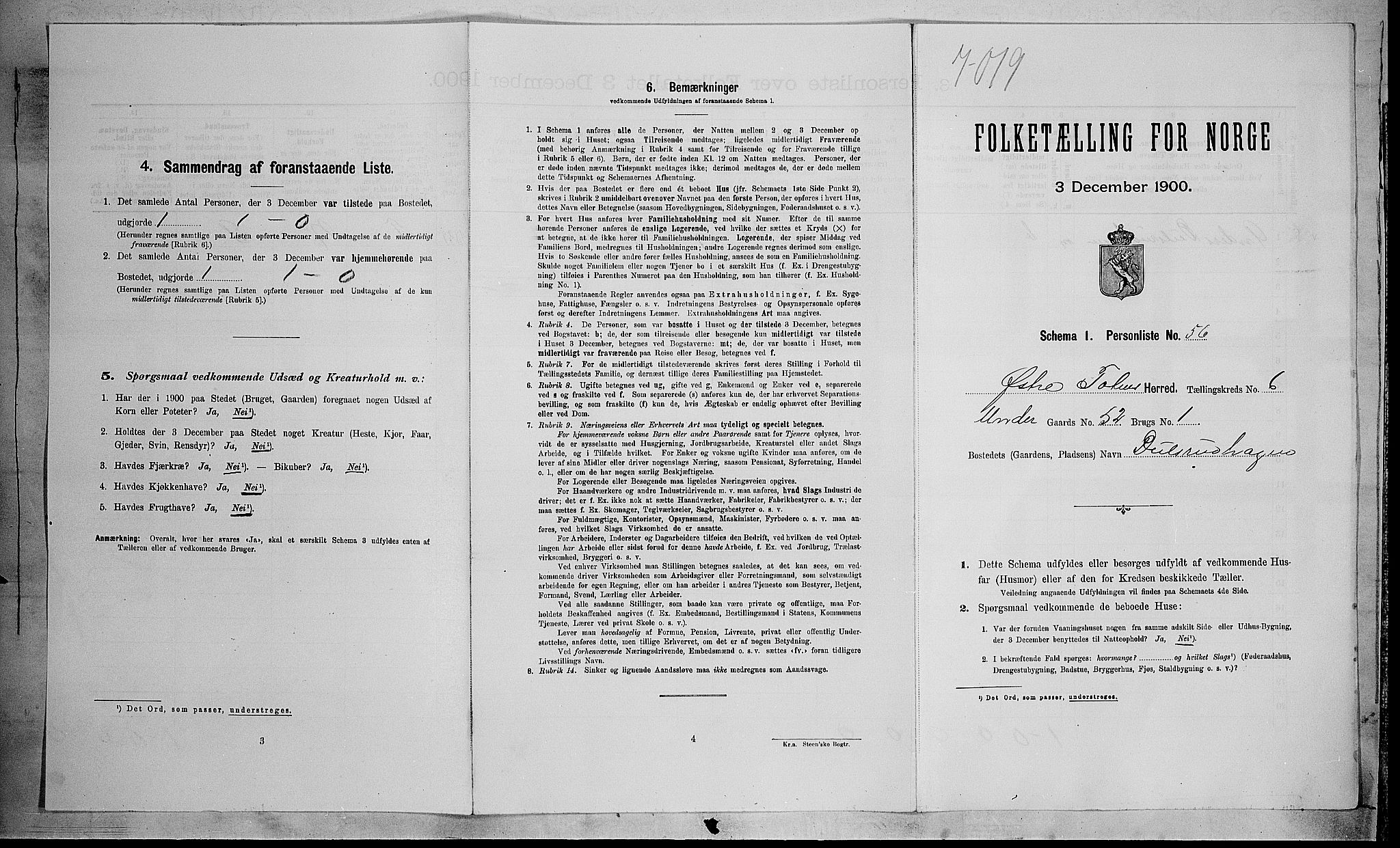 SAH, 1900 census for Østre Toten, 1900, p. 1510