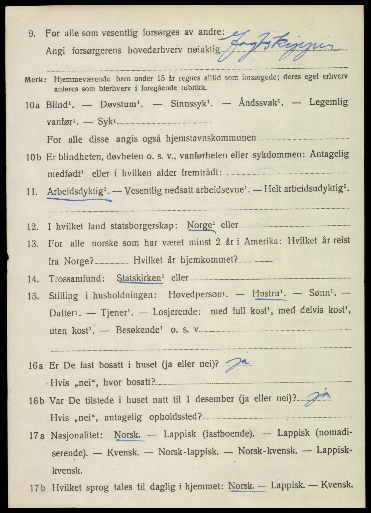 SAT, 1920 census for Vevelstad, 1920, p. 1397