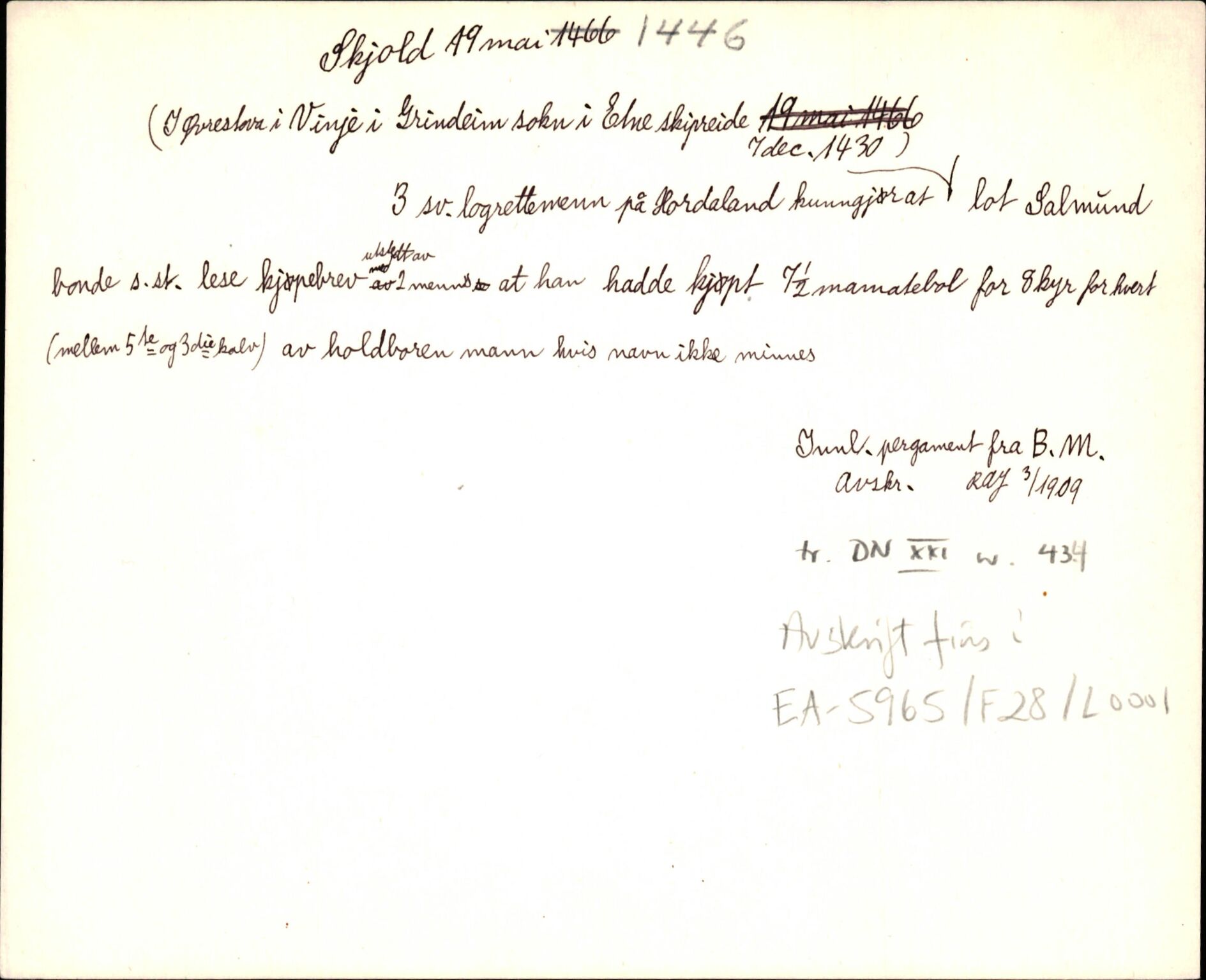 Riksarkivets diplomsamling, AV/RA-EA-5965/F35/F35d/L0001: Innlånte diplomer, seddelregister, 1316-1591, p. 131