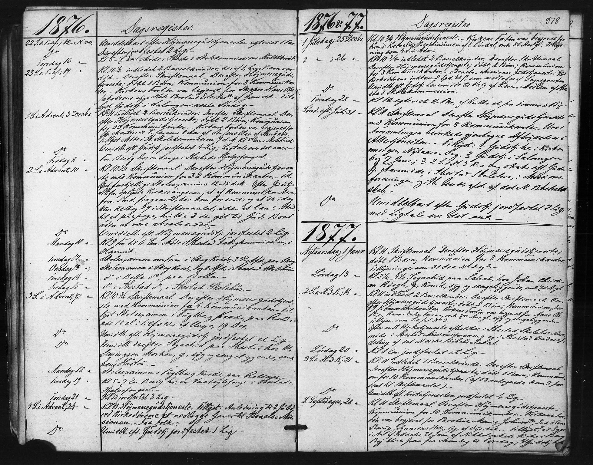 Ibestad sokneprestembete, SATØ/S-0077/H/Ha/Haa/L0010kirke: Parish register (official) no. 10, 1869-1879, p. 518