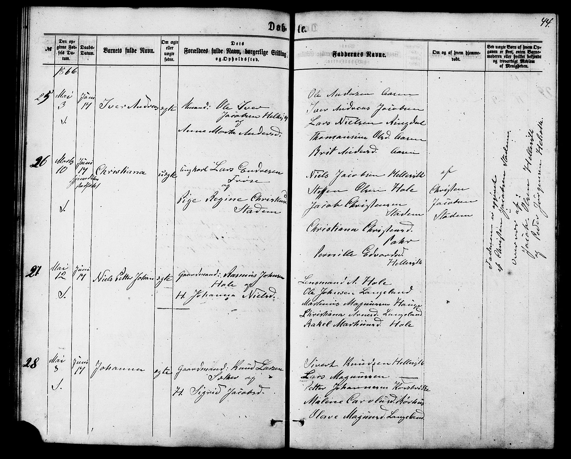 Ministerialprotokoller, klokkerbøker og fødselsregistre - Møre og Romsdal, AV/SAT-A-1454/517/L0226: Parish register (official) no. 517A06, 1862-1881, p. 44