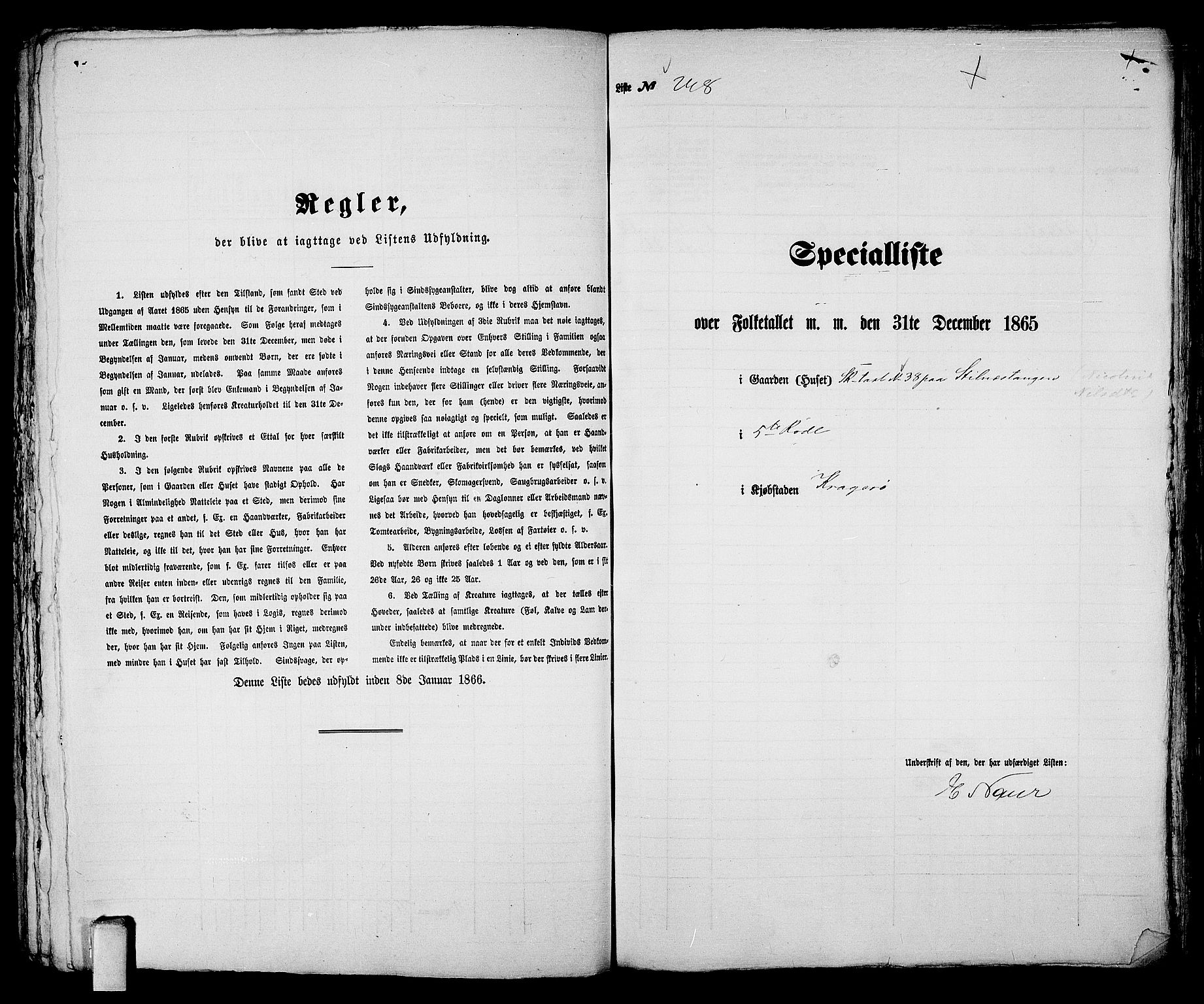 RA, 1865 census for Kragerø/Kragerø, 1865, p. 506