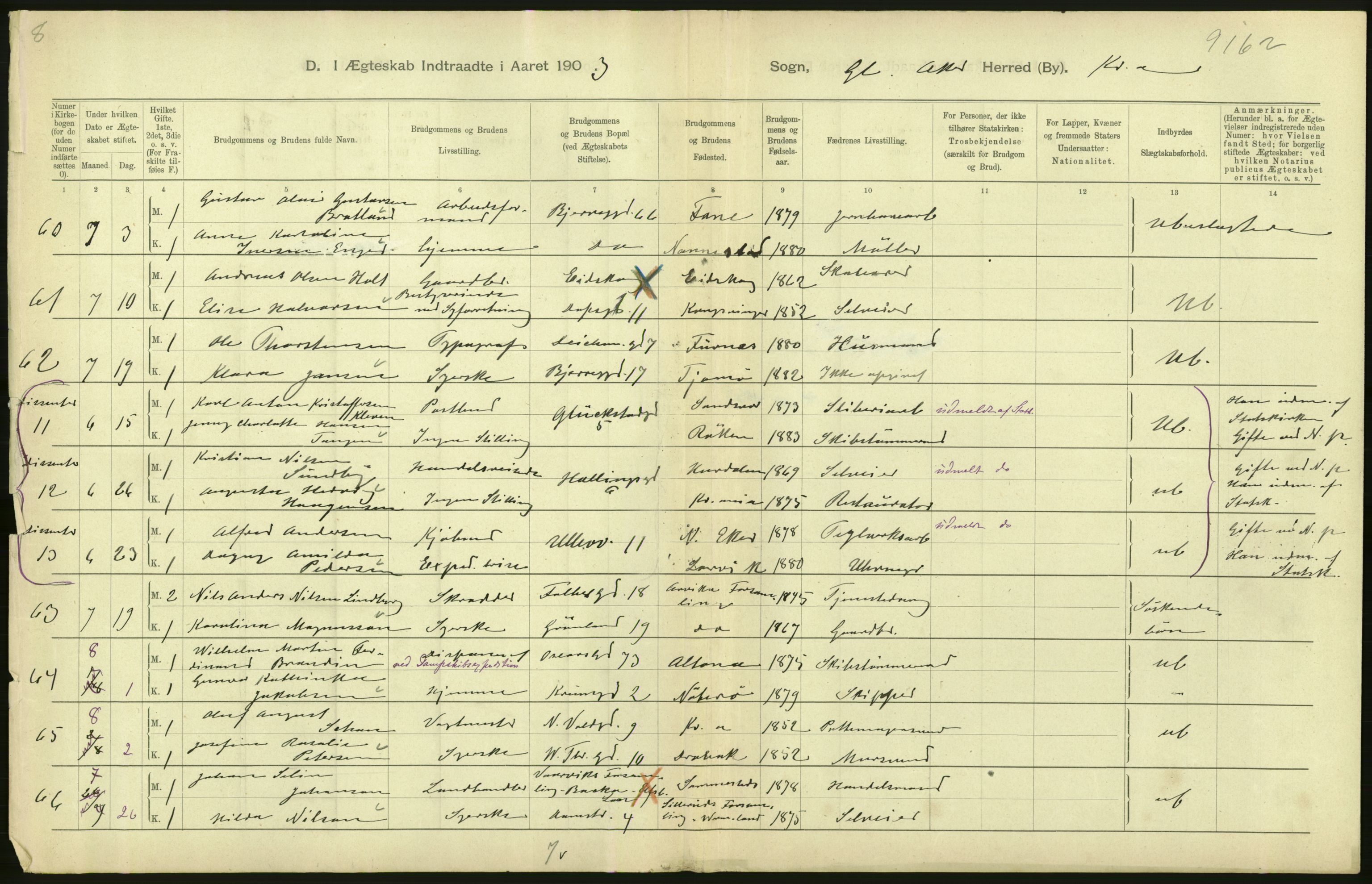 Statistisk sentralbyrå, Sosiodemografiske emner, Befolkning, AV/RA-S-2228/D/Df/Dfa/Dfaa/L0004: Kristiania: Gifte, døde, 1903, p. 656