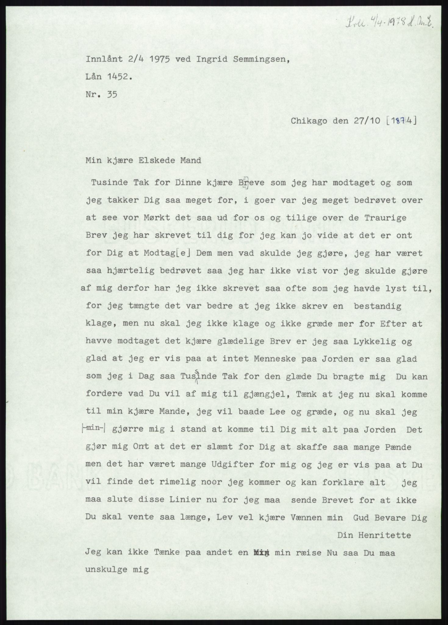 Samlinger til kildeutgivelse, Amerikabrevene, AV/RA-EA-4057/F/L0008: Innlån fra Hedmark: Gamkind - Semmingsen, 1838-1914, p. 327