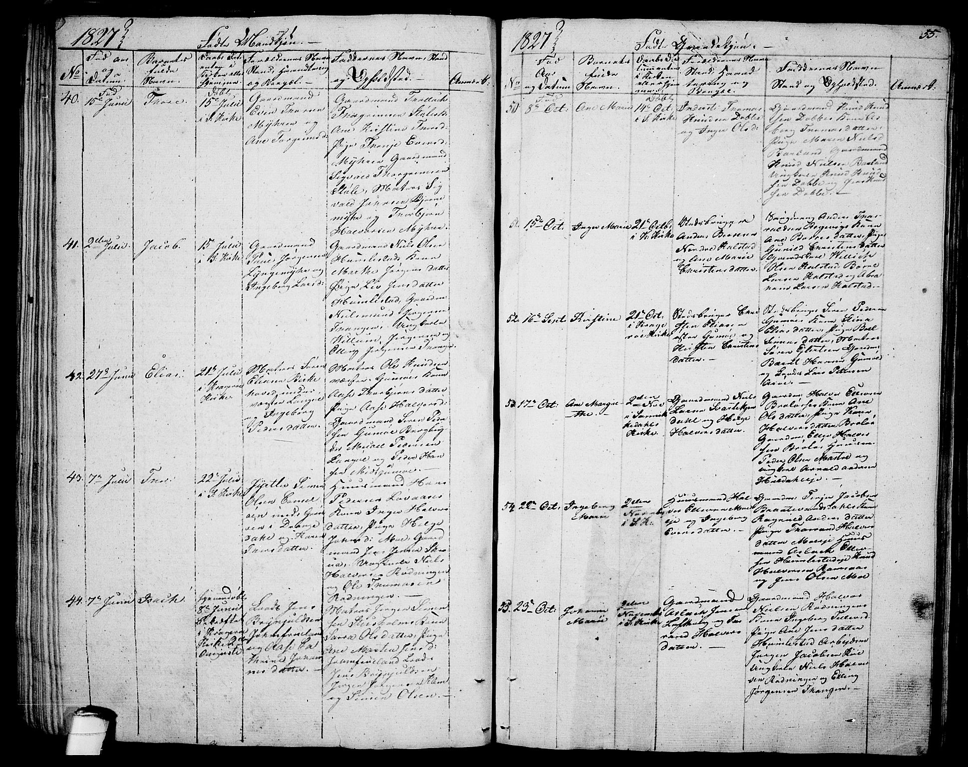 Sannidal kirkebøker, SAKO/A-296/F/Fa/L0005: Parish register (official) no. 5, 1823-1830, p. 55