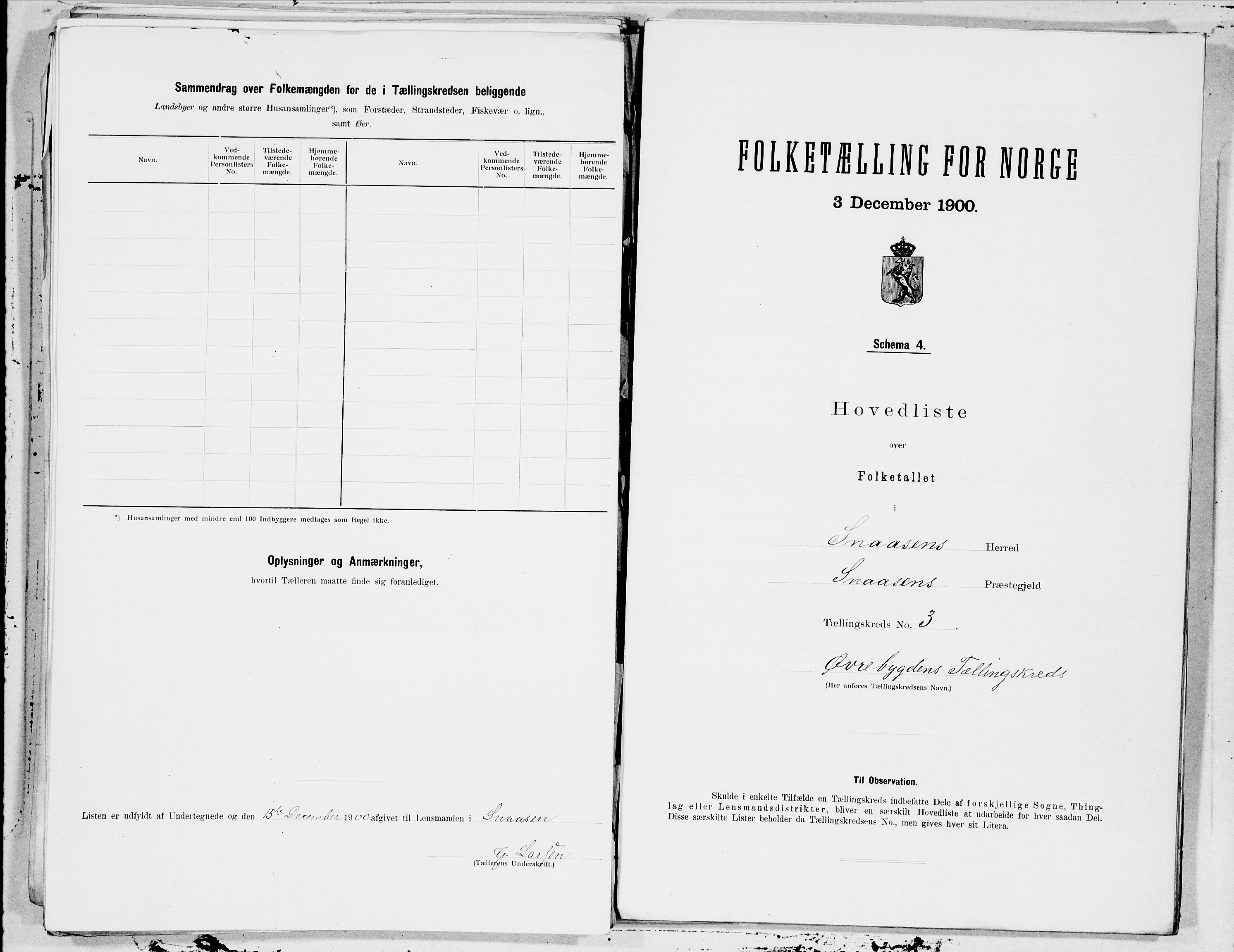 SAT, 1900 census for Snåsa, 1900, p. 8