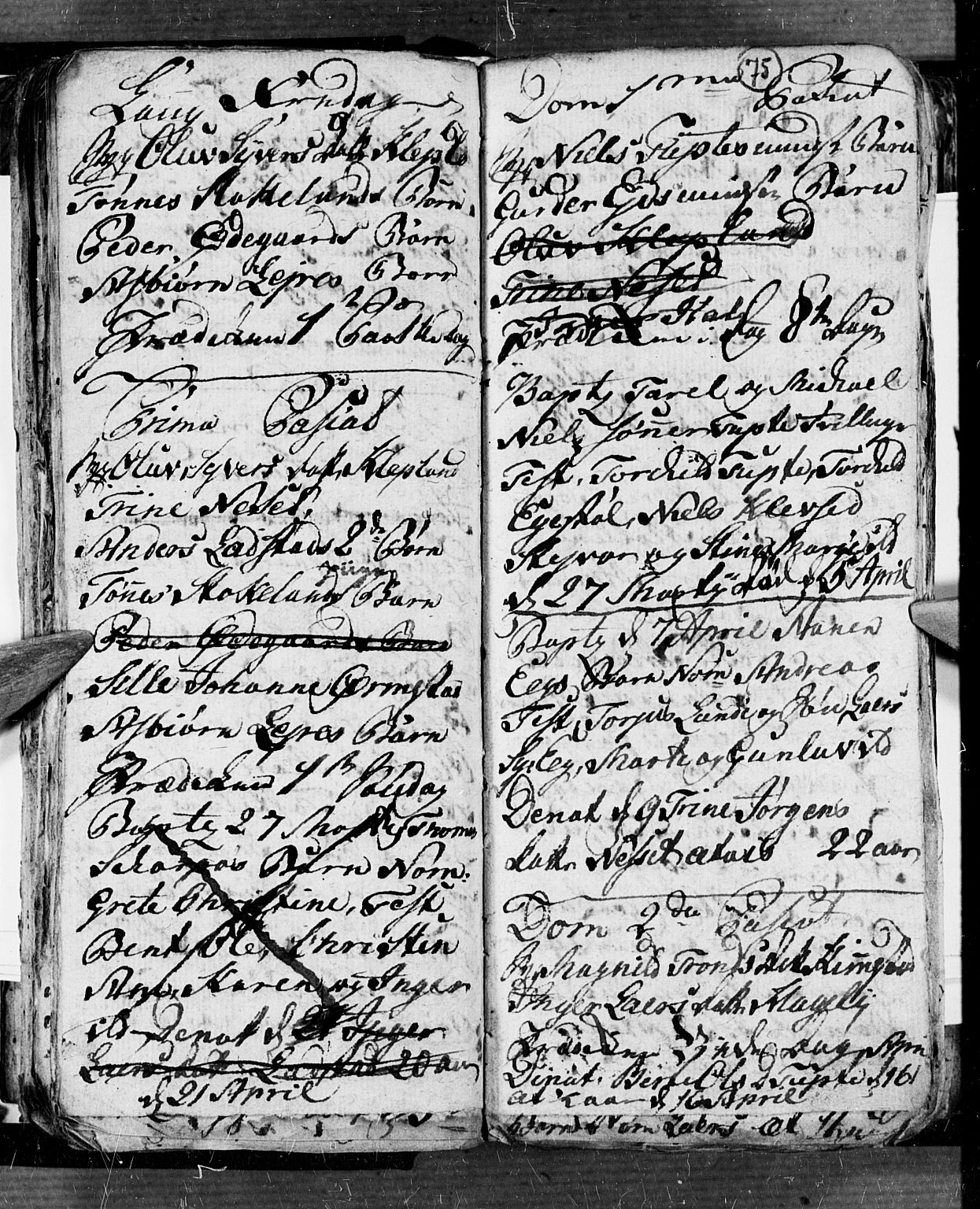 Søgne sokneprestkontor, AV/SAK-1111-0037/F/Fb/Fbb/L0001: Parish register (copy) no. B 1, 1779-1802, p. 75