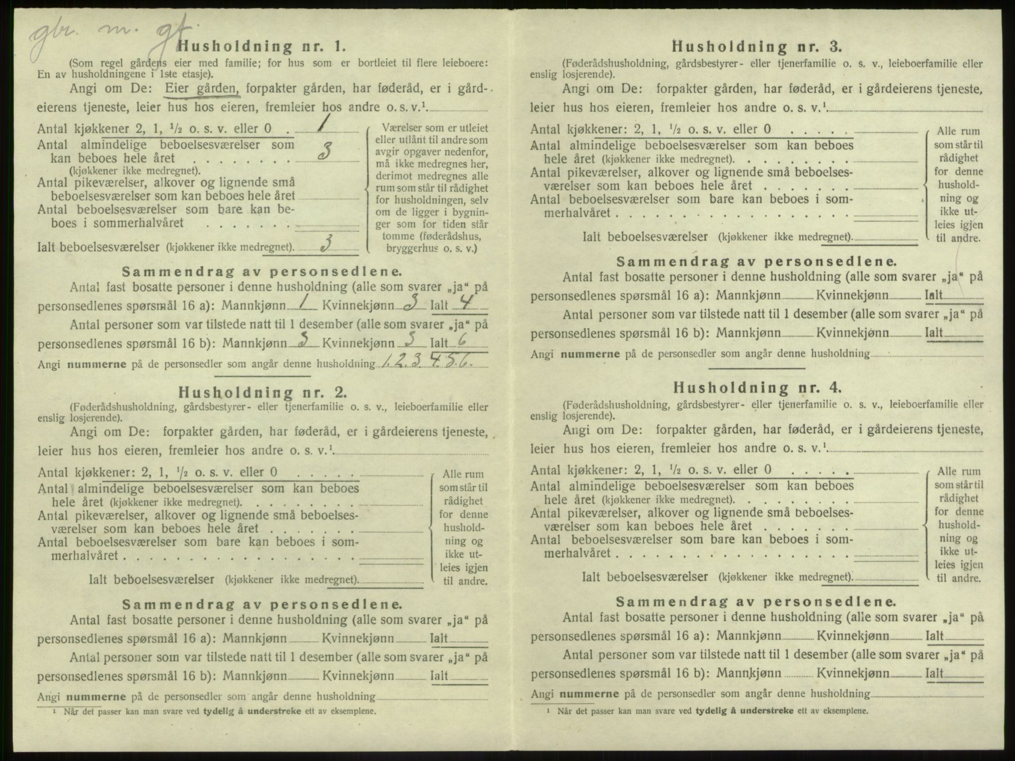 SAB, 1920 census for Jølster, 1920, p. 356