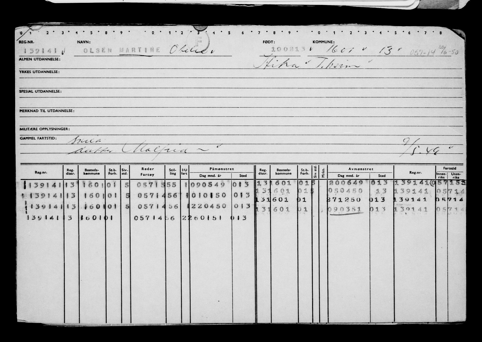 Direktoratet for sjømenn, AV/RA-S-3545/G/Gb/L0110: Hovedkort, 1913, p. 461