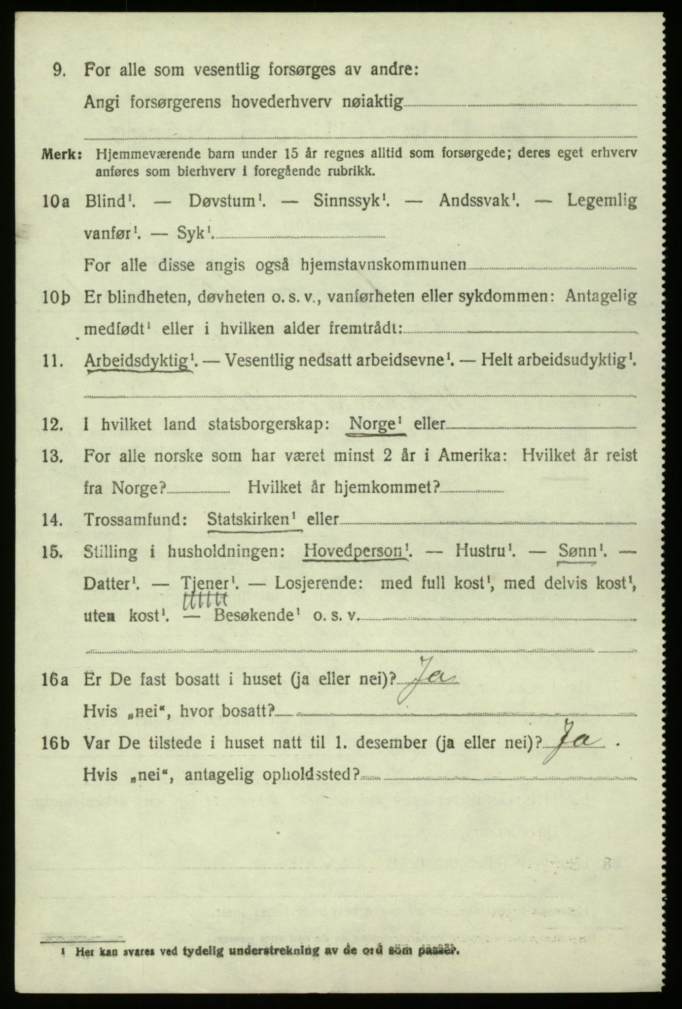 SAB, 1920 census for Hosanger, 1920, p. 5844