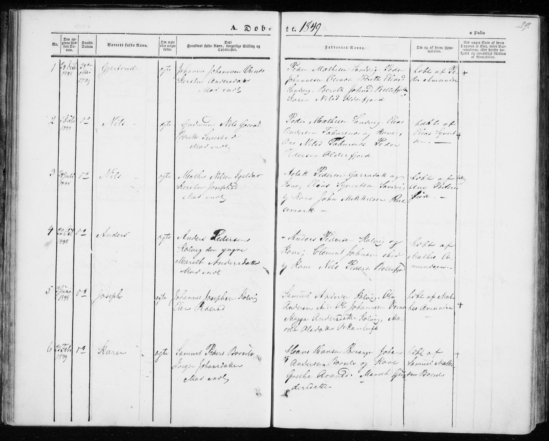 Kistrand/Porsanger sokneprestembete, SATØ/S-1351/H/Ha/L0004.kirke: Parish register (official) no. 4, 1843-1860, p. 29