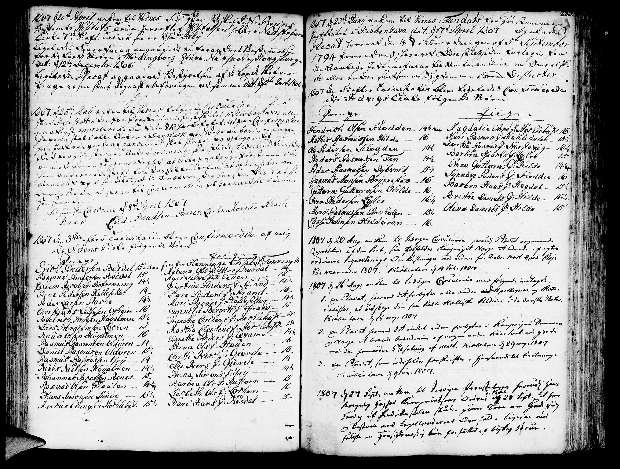 Innvik sokneprestembete, SAB/A-80501: Other parish register no. I.2.A, 1750-1835, p. 233