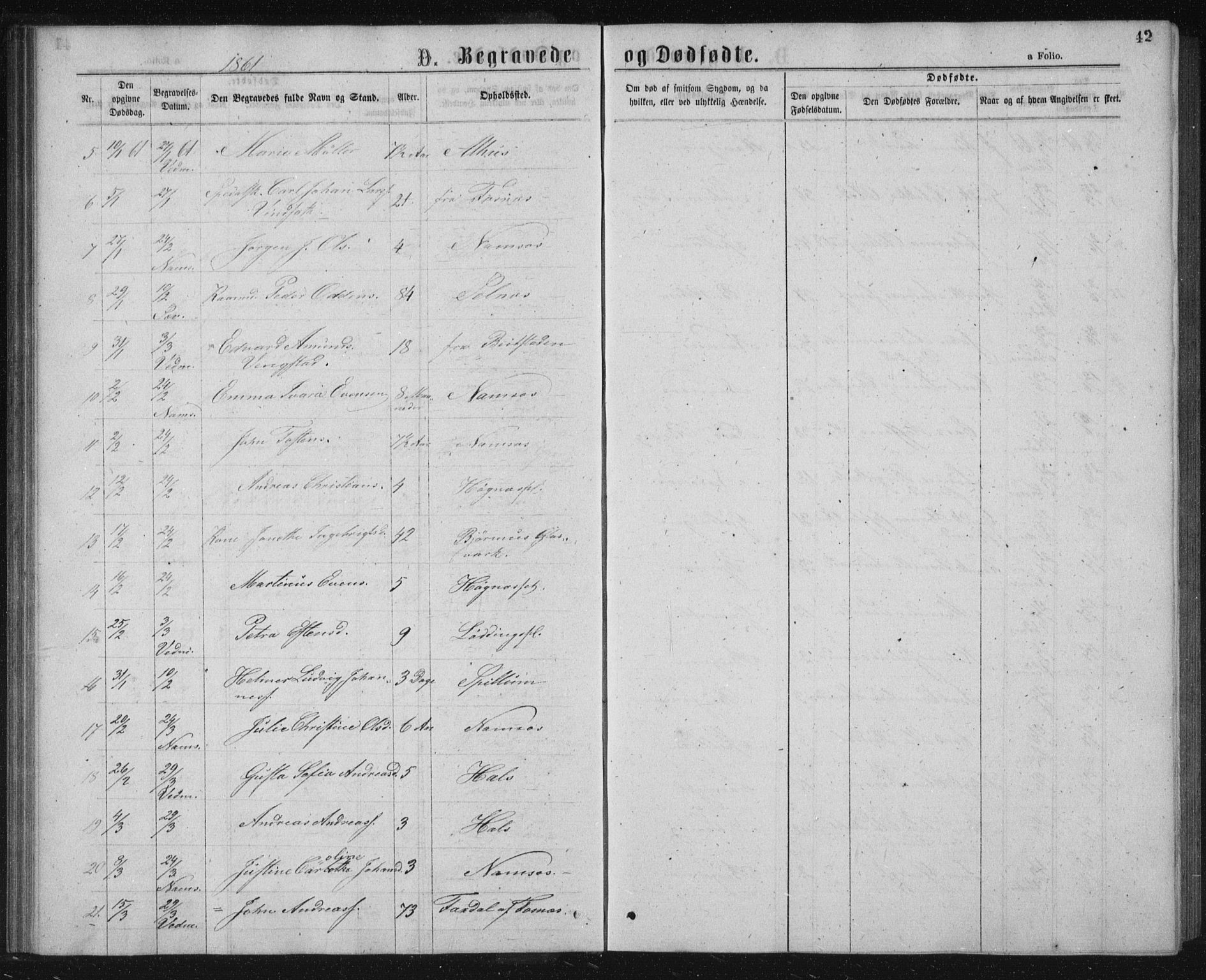 Ministerialprotokoller, klokkerbøker og fødselsregistre - Nord-Trøndelag, AV/SAT-A-1458/768/L0569: Parish register (official) no. 768A04, 1836-1865, p. 42