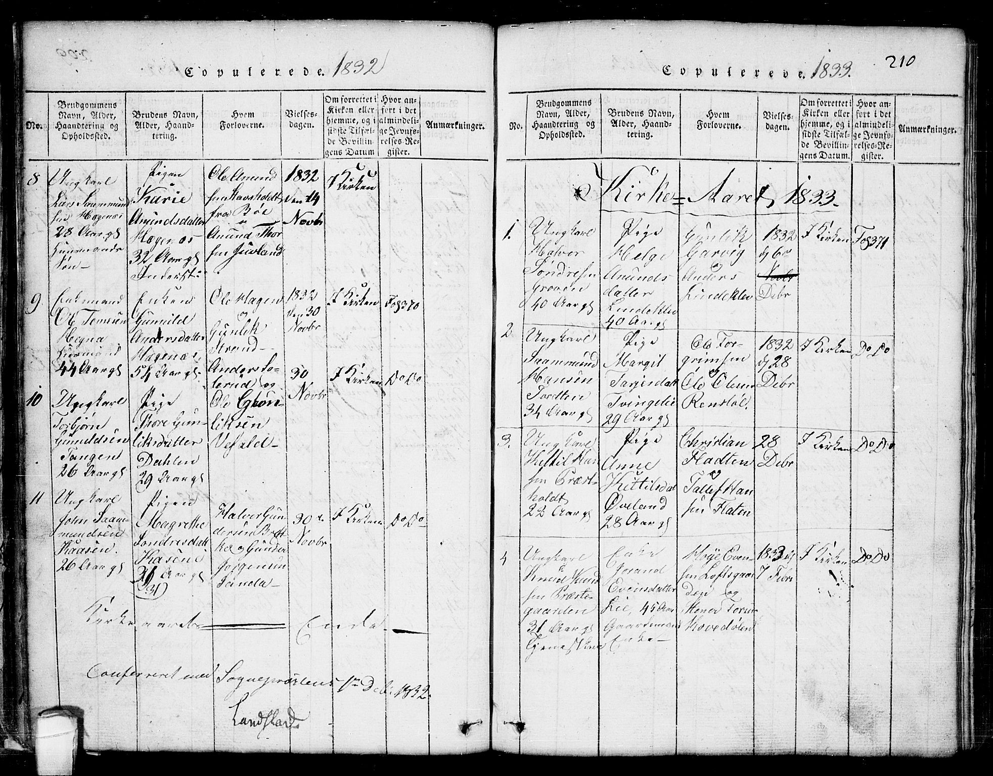 Seljord kirkebøker, SAKO/A-20/G/Ga/L0001: Parish register (copy) no. I 1, 1815-1854, p. 210