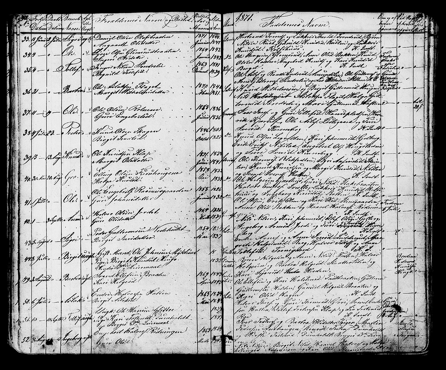 Gol kirkebøker, AV/SAKO-A-226/G/Ga/L0002: Parish register (copy) no. I 2, 1860-1887, p. 92-93