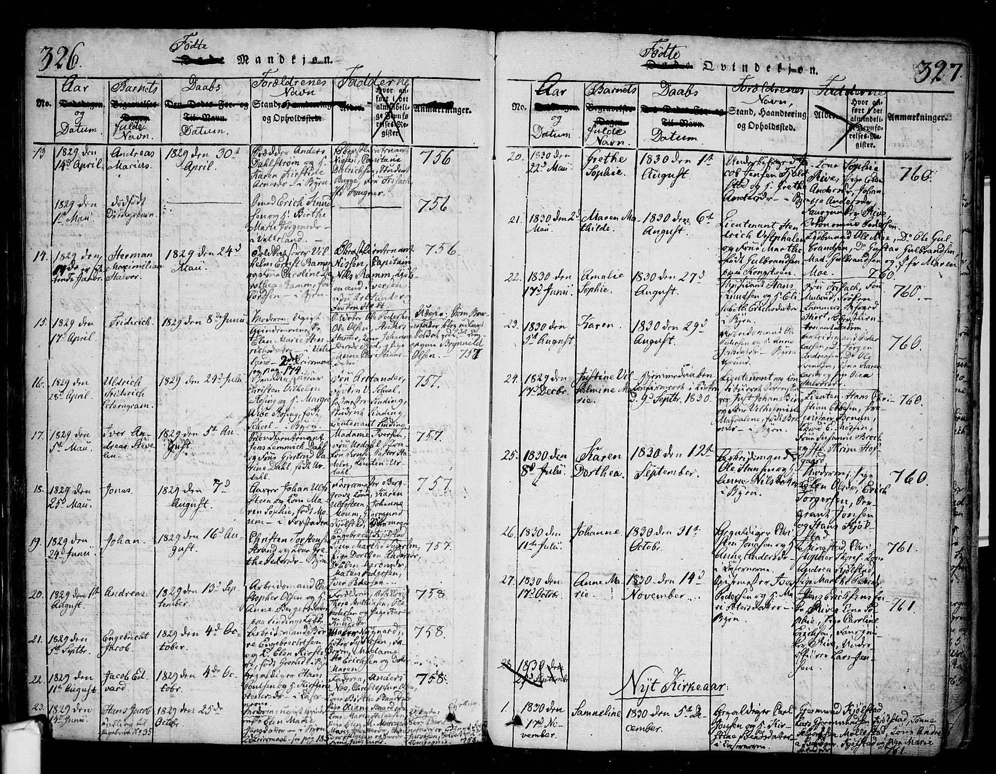 Fredrikstad prestekontor Kirkebøker, SAO/A-11082/F/Fa/L0004: Parish register (official) no. 4, 1816-1834, p. 326-327