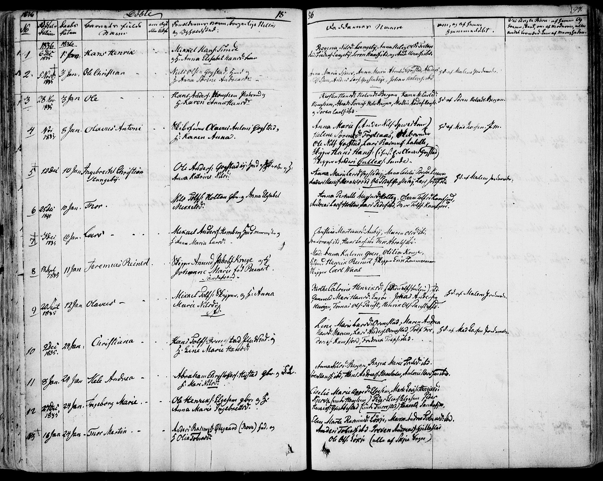 Sandar kirkebøker, SAKO/A-243/F/Fa/L0005: Parish register (official) no. 5, 1832-1847, p. 96-97