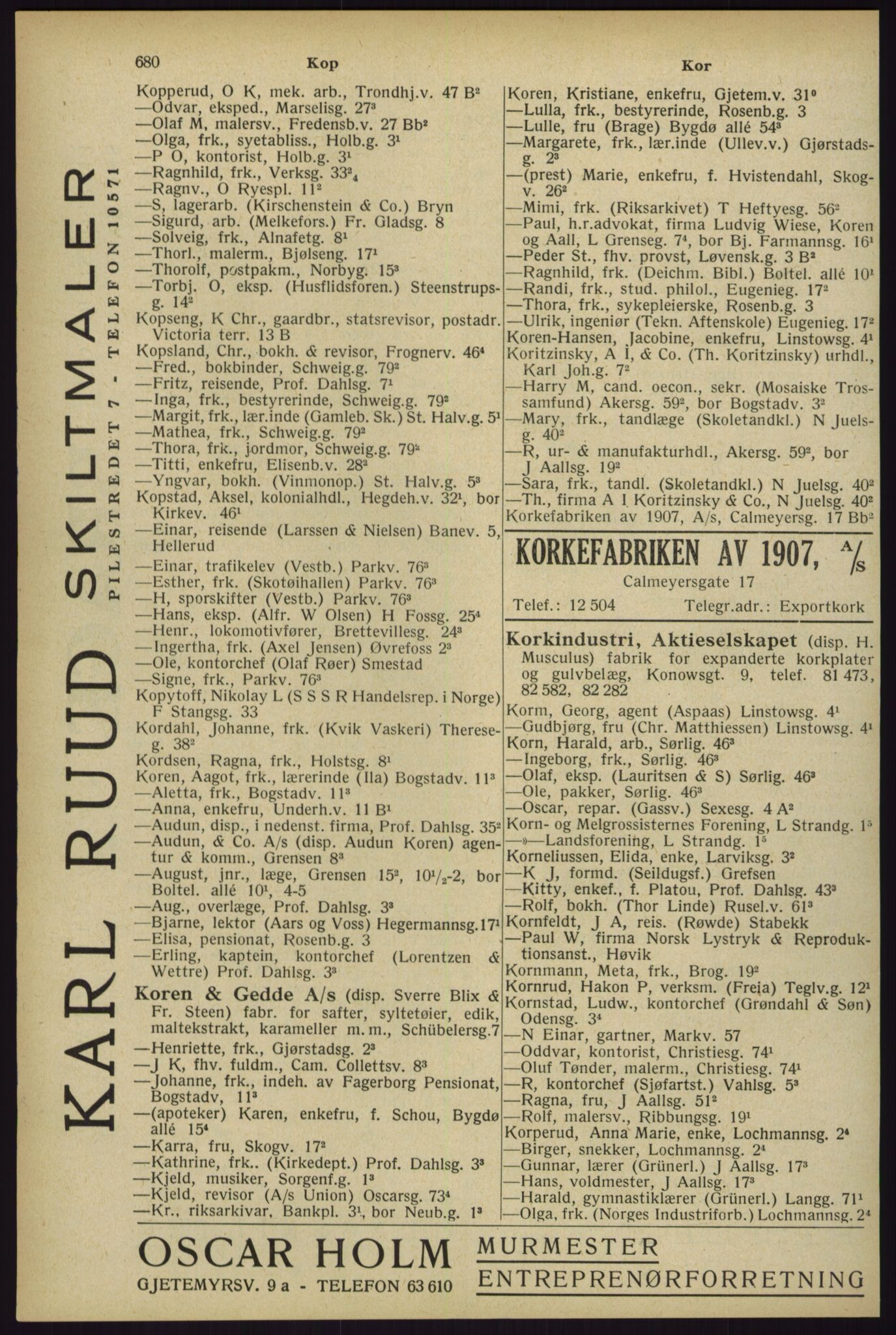 Kristiania/Oslo adressebok, PUBL/-, 1929, p. 680