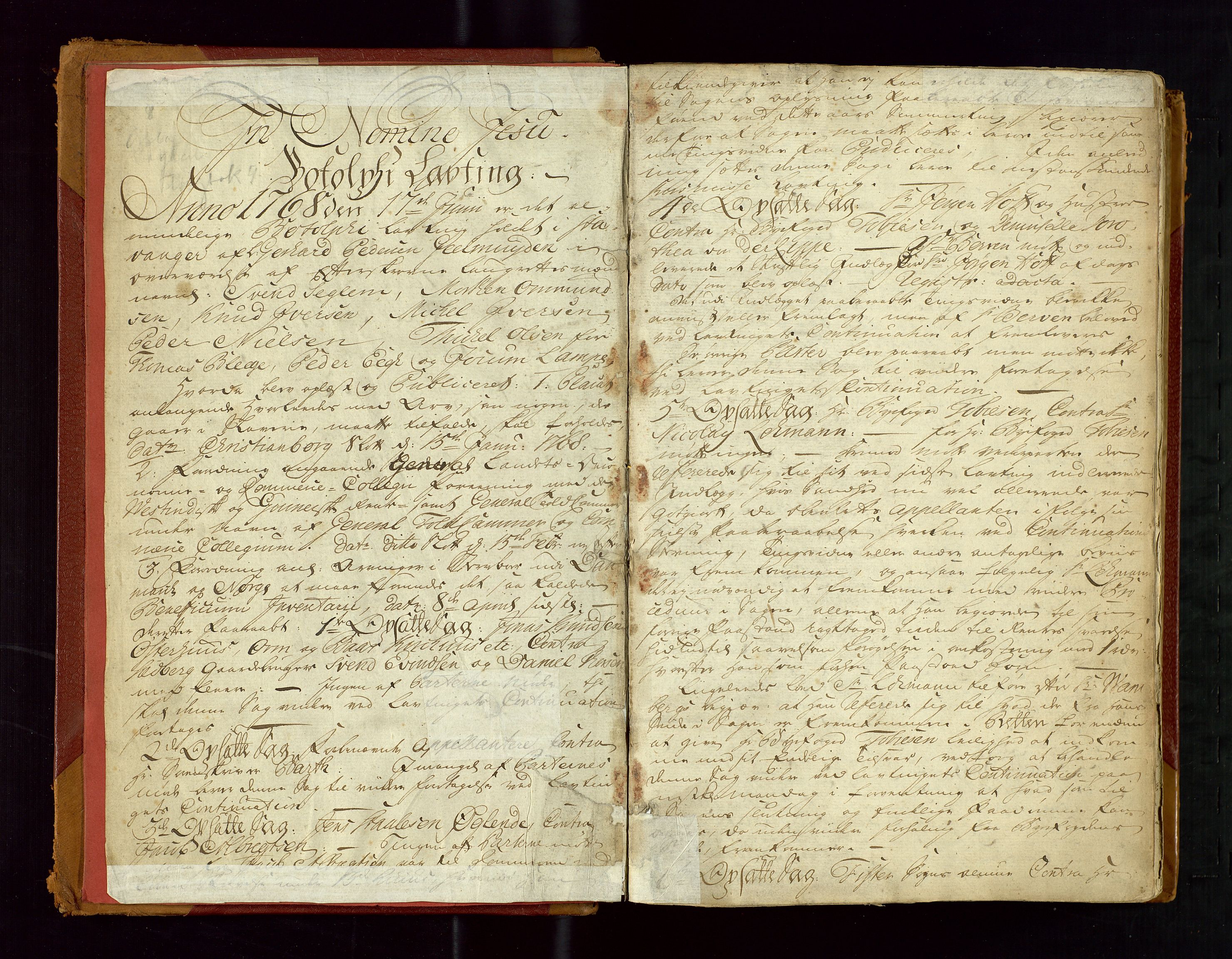 Stavanger lagting, SAST/A-101420/Oa/L0020: Tingbok, 1768-1784, p. 1b-2a