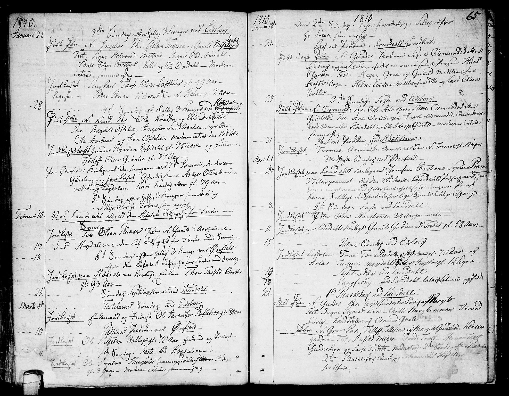 Lårdal kirkebøker, SAKO/A-284/F/Fa/L0004: Parish register (official) no. I 4, 1790-1814, p. 65