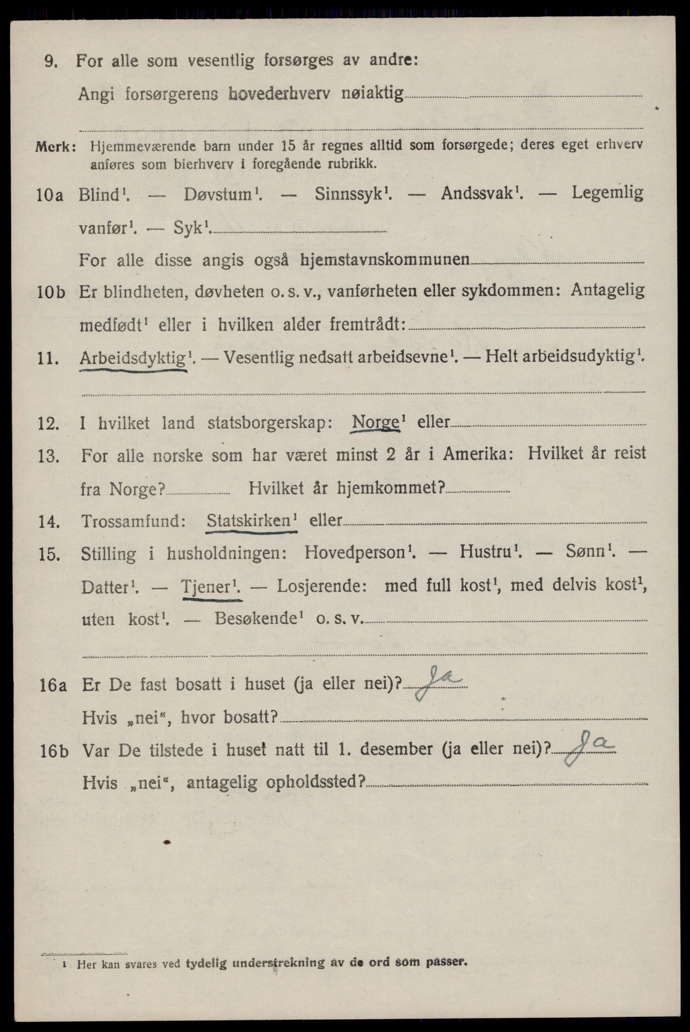 SAST, 1920 census for Klepp, 1920, p. 1259