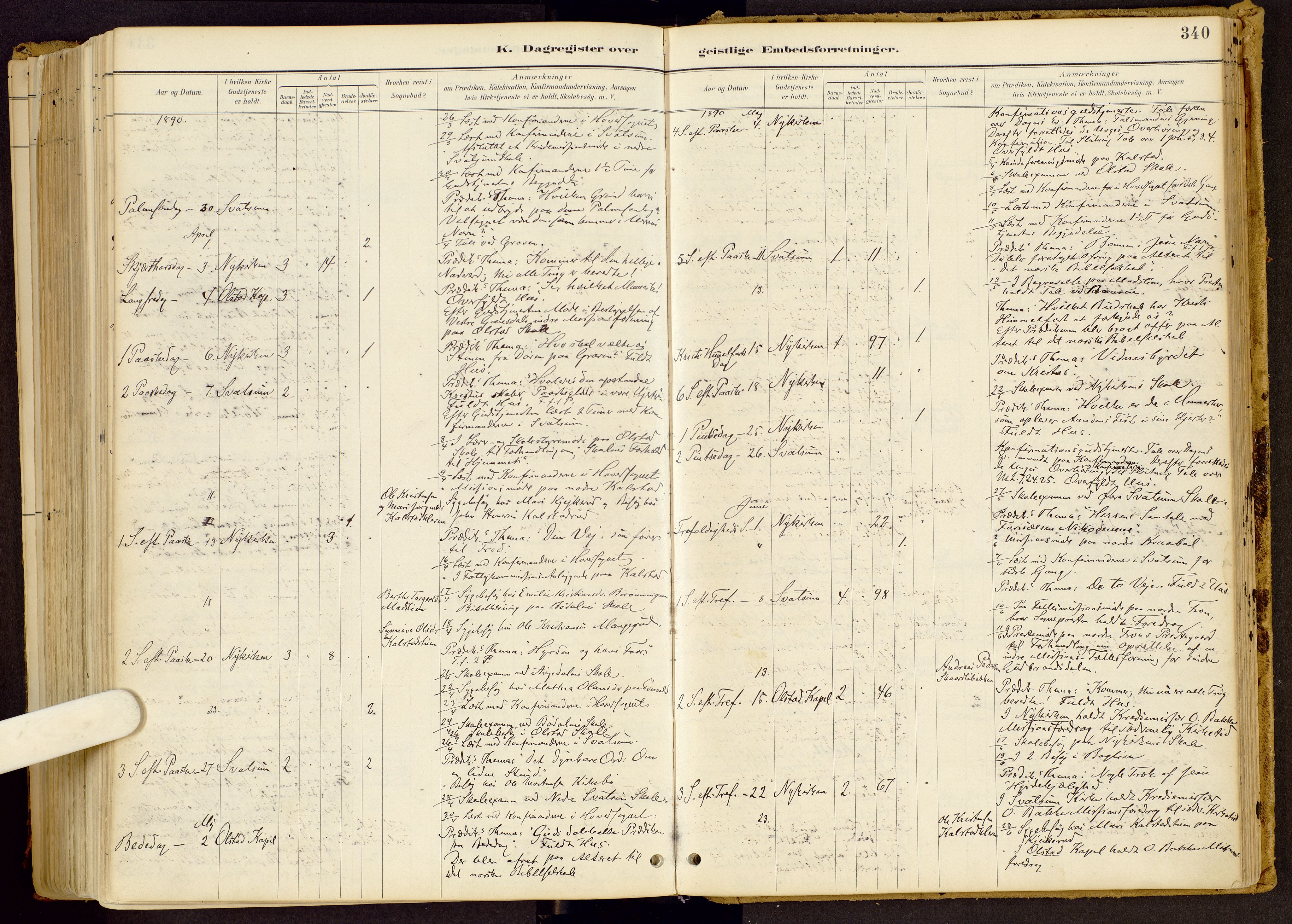 Vestre Gausdal prestekontor, SAH/PREST-094/H/Ha/Haa/L0001: Parish register (official) no. 1, 1887-1914, p. 340