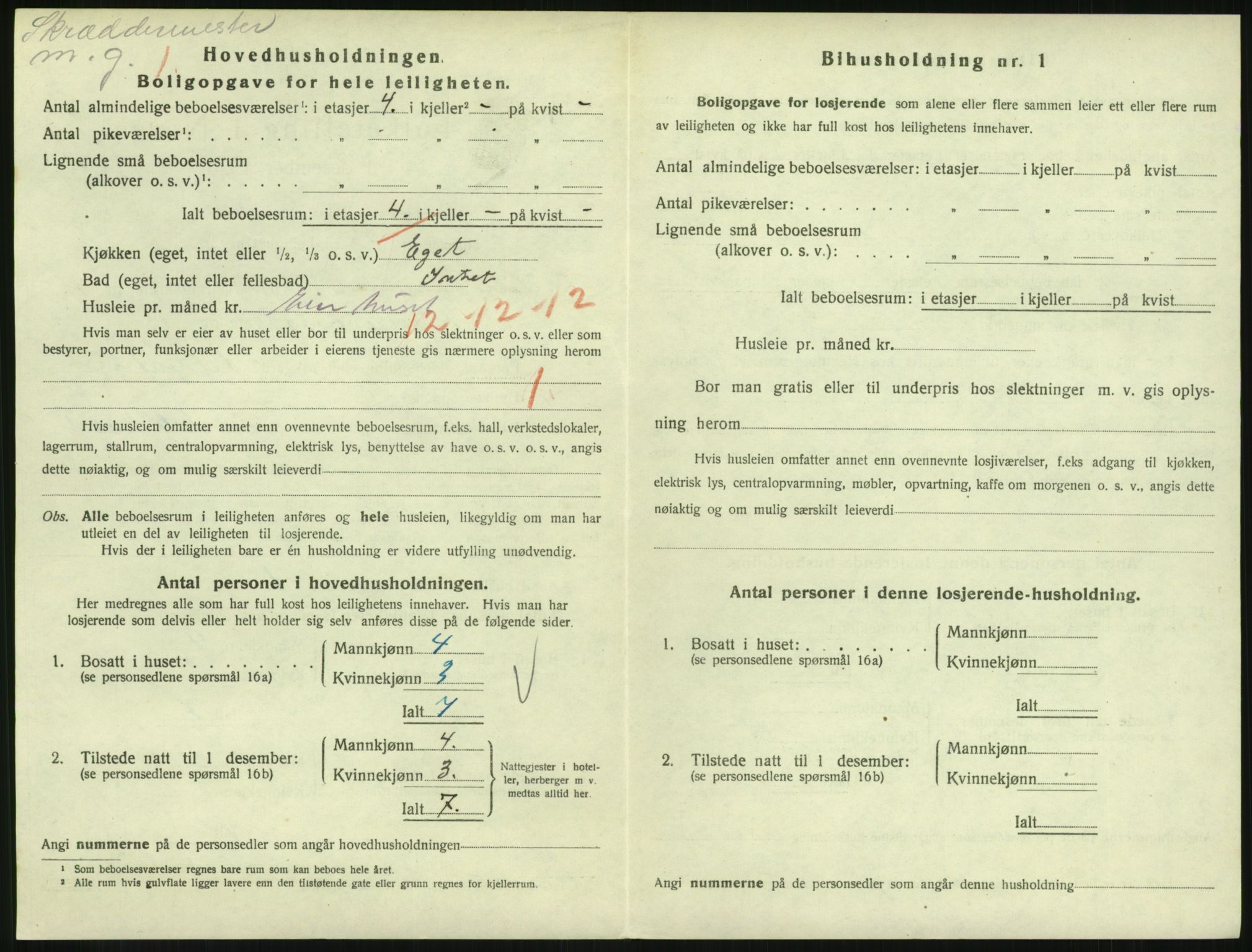 SAH, 1920 census for Lillehammer, 1920, p. 3121