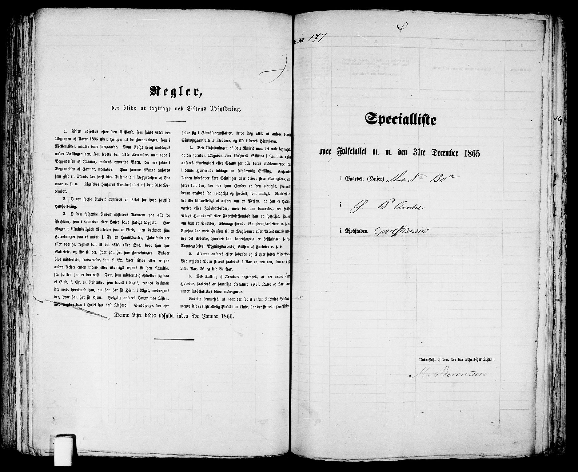 RA, 1865 census for Kristiansand, 1865, p. 370